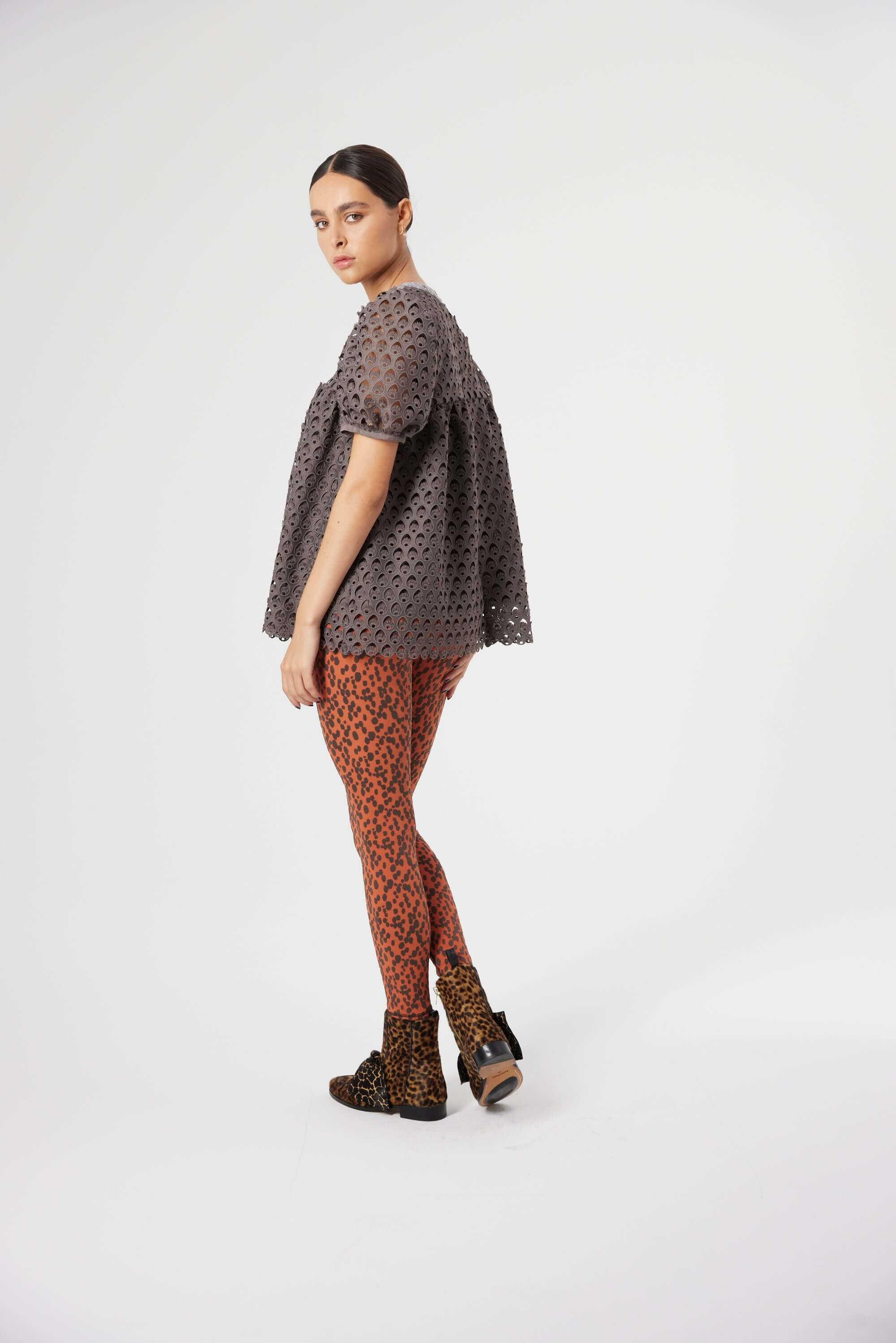 Blouse Gaya en dentelle Charbon