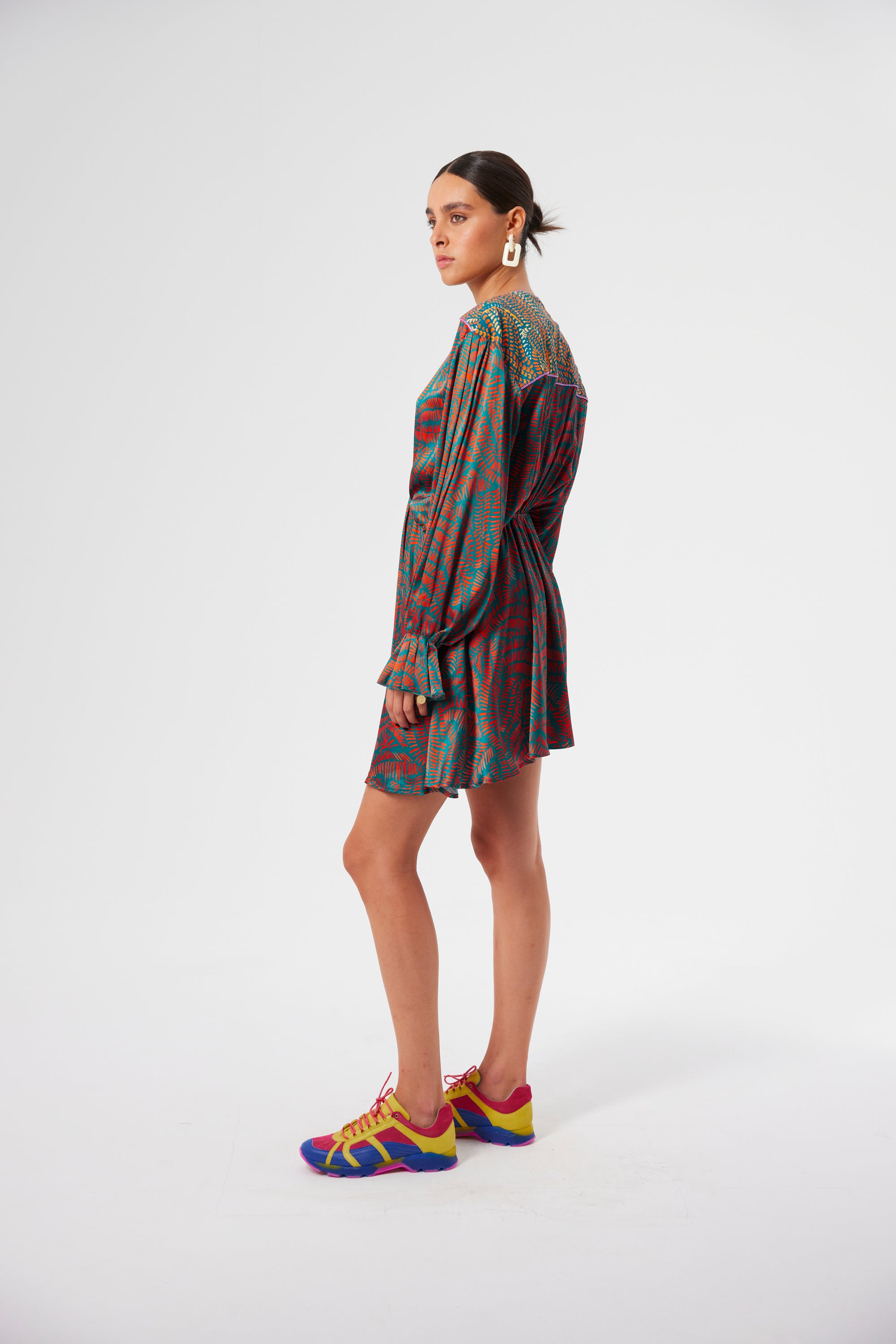 Robe Trigalière en imprimé Palmera