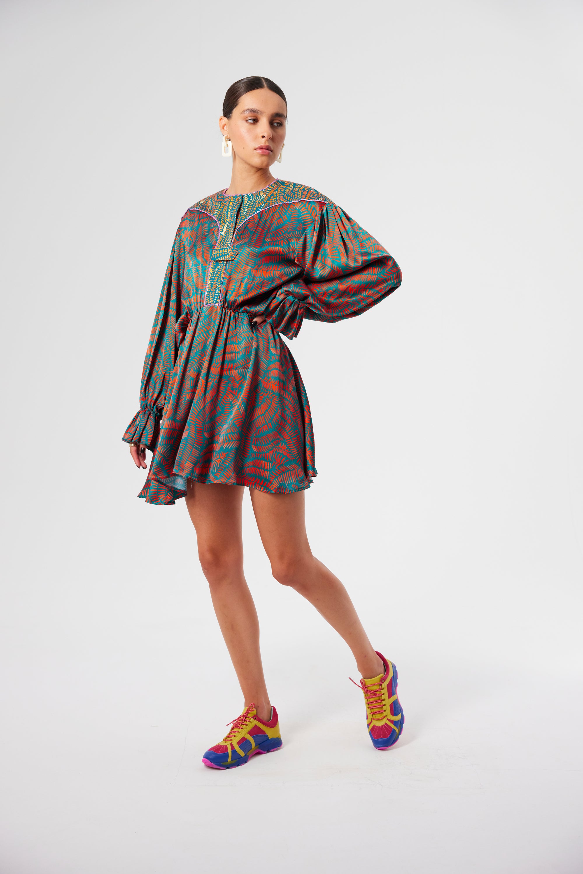 Robe Trigalière en imprimé Palmera