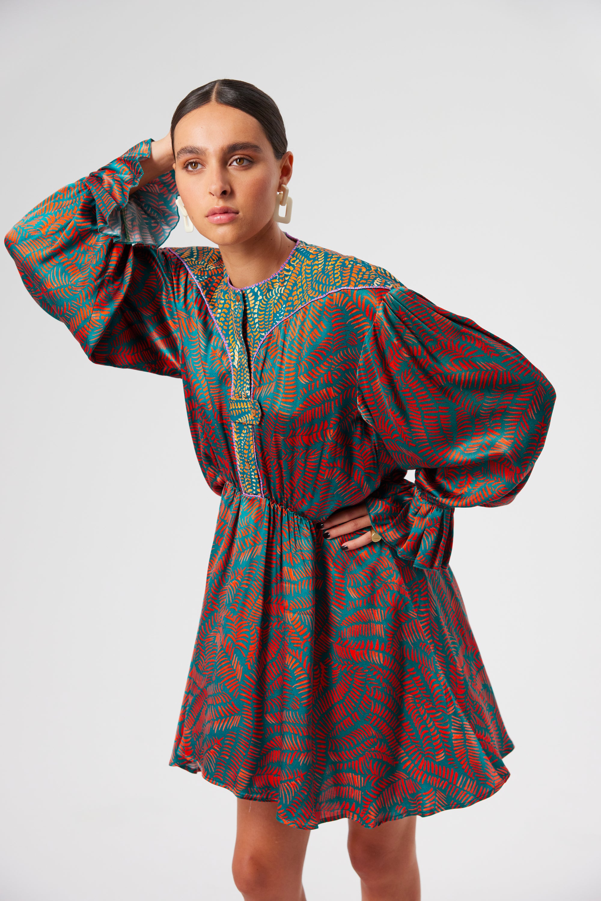 Robe Trigalière en imprimé Palmera