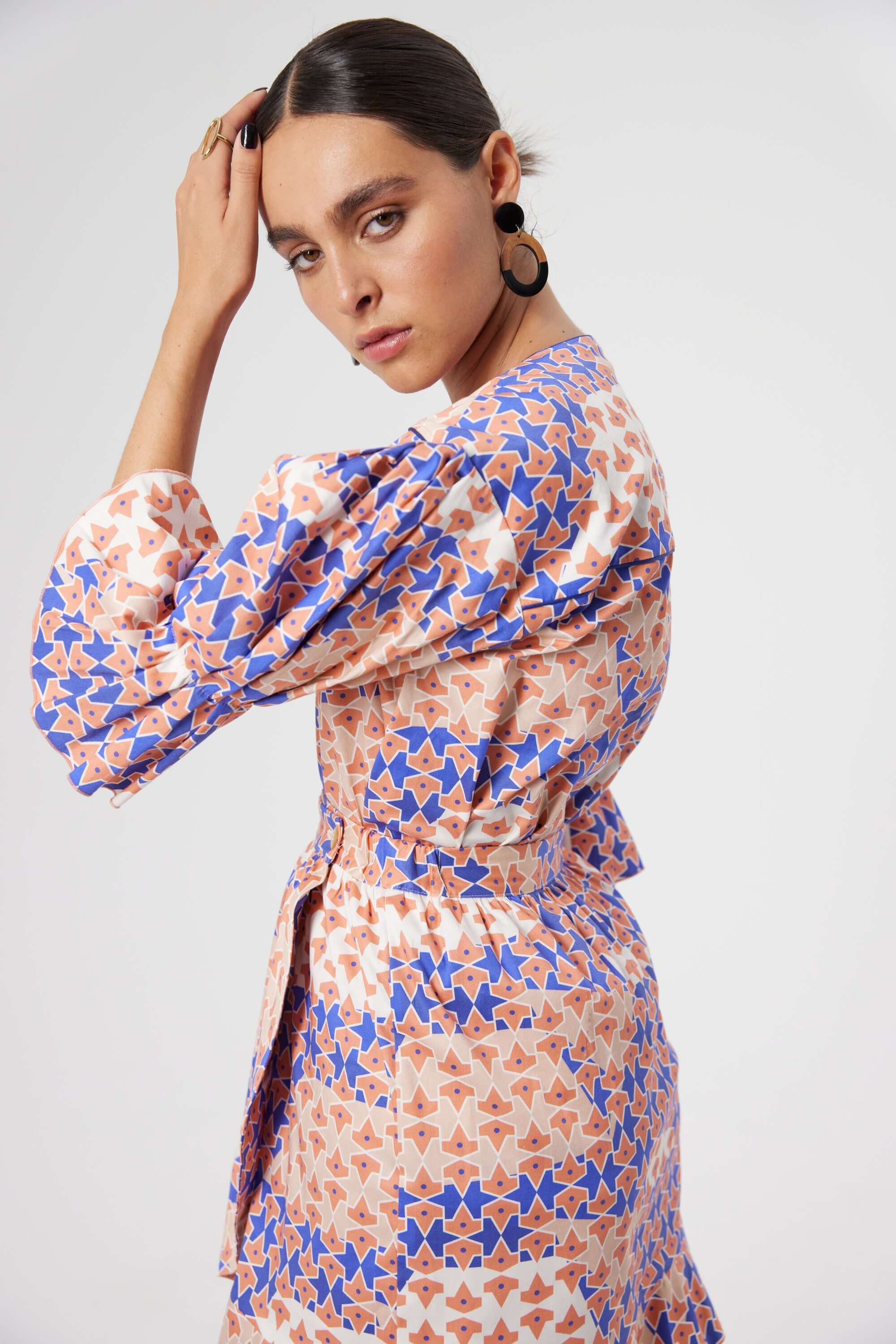 Beausserie shirt in Mosaic print