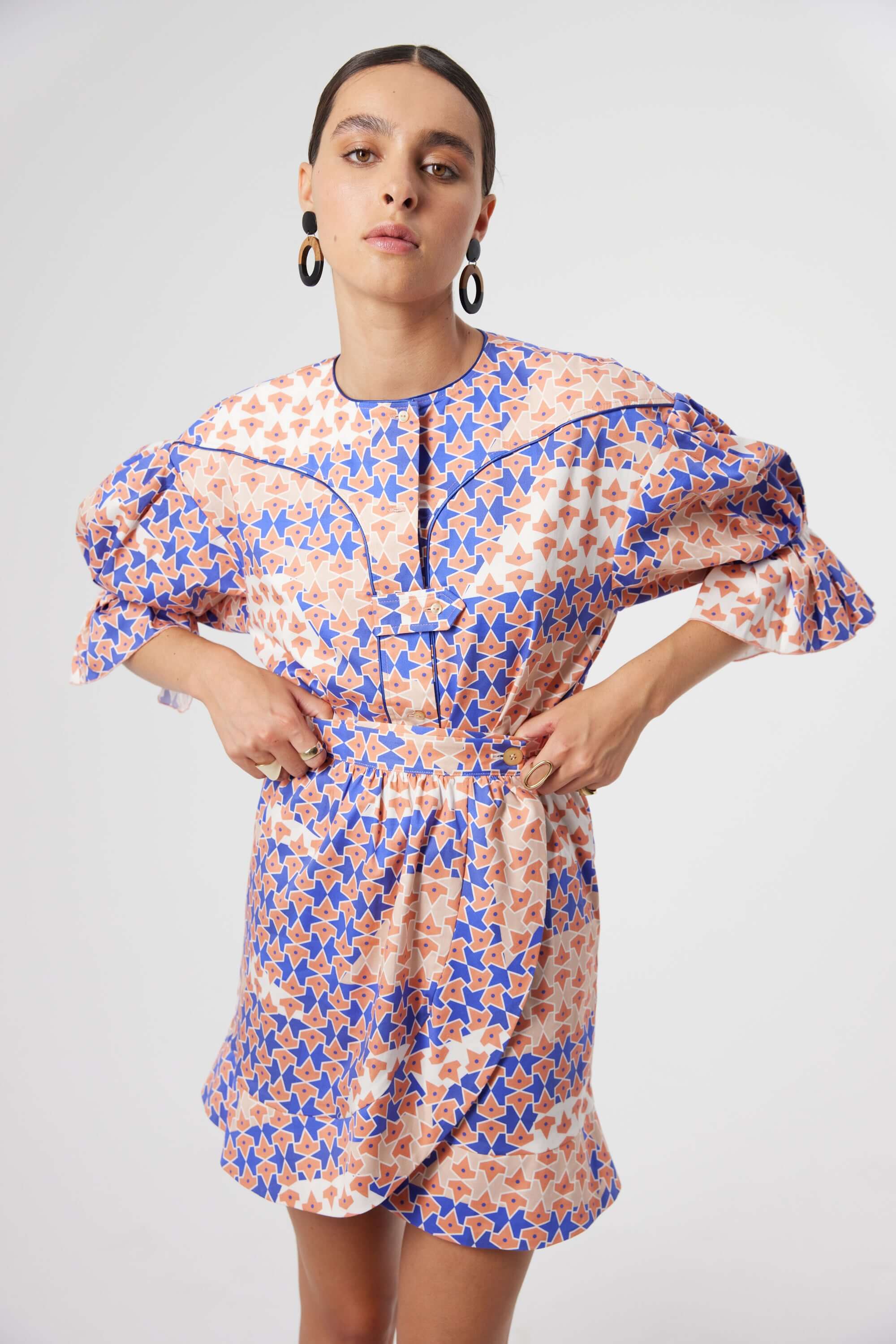Beausserie shirt in Mosaic print
