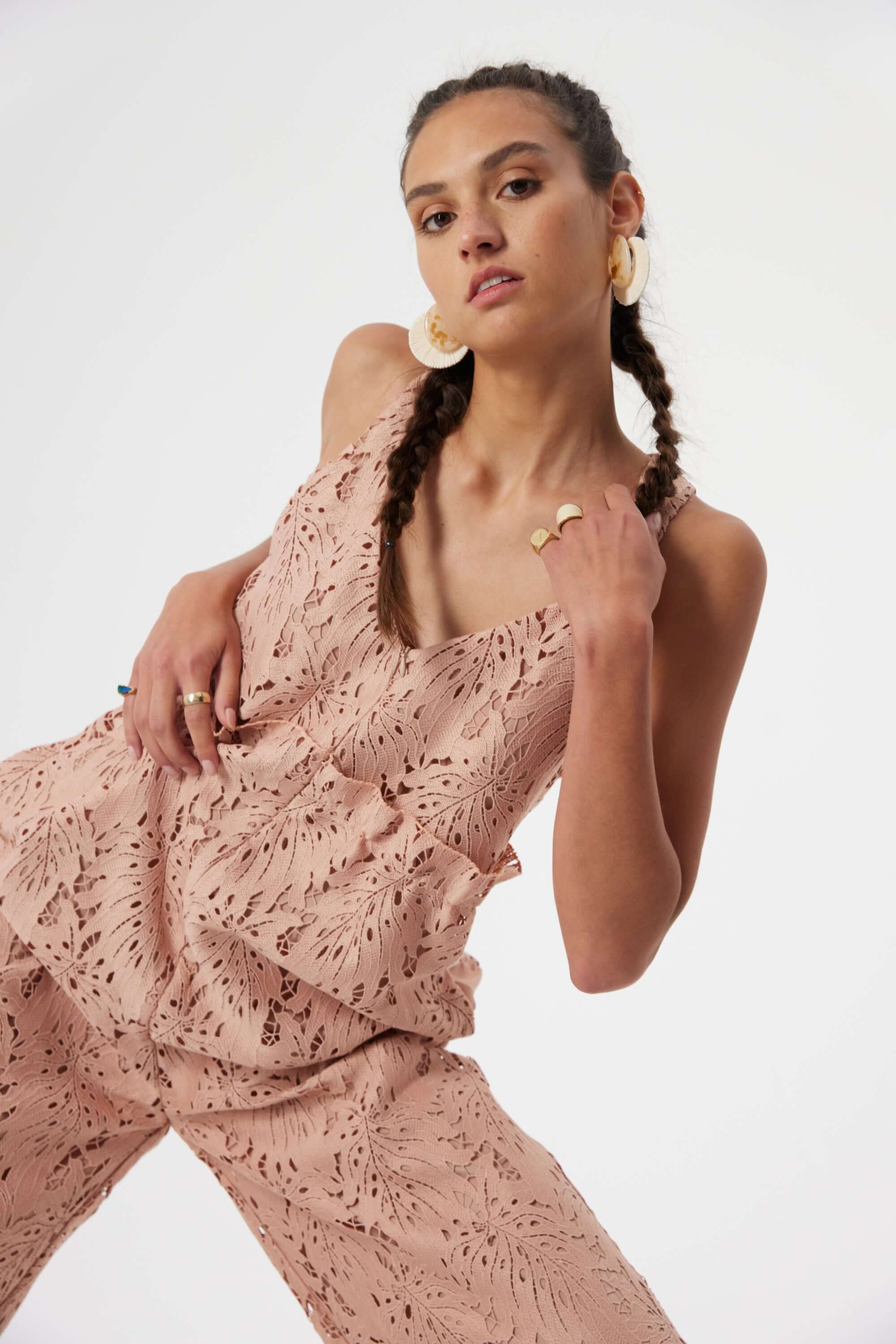 Lottie jumpsuit in Dust lace | Heimstone