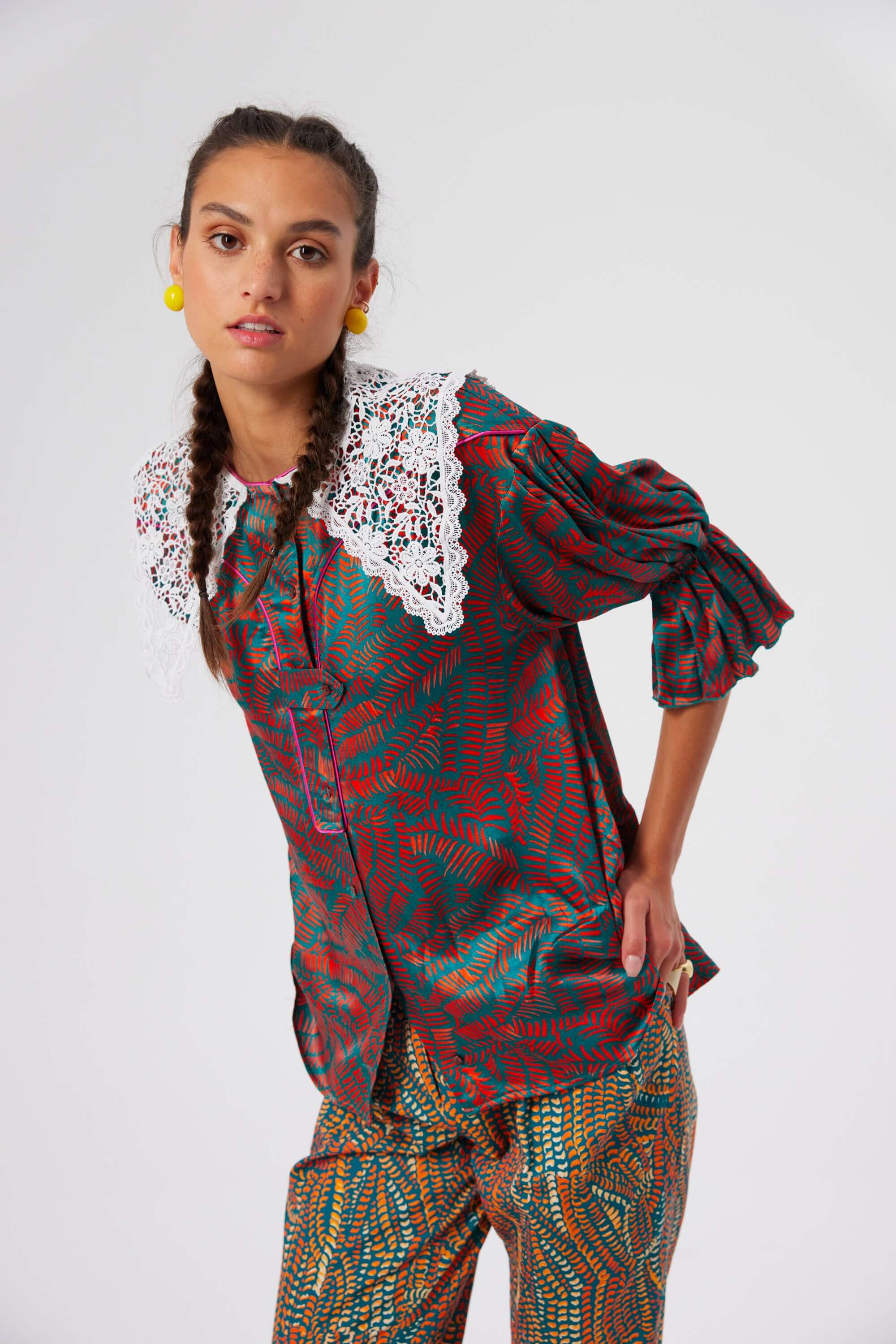 Beausserie shirt in Palmera print | Heimstone