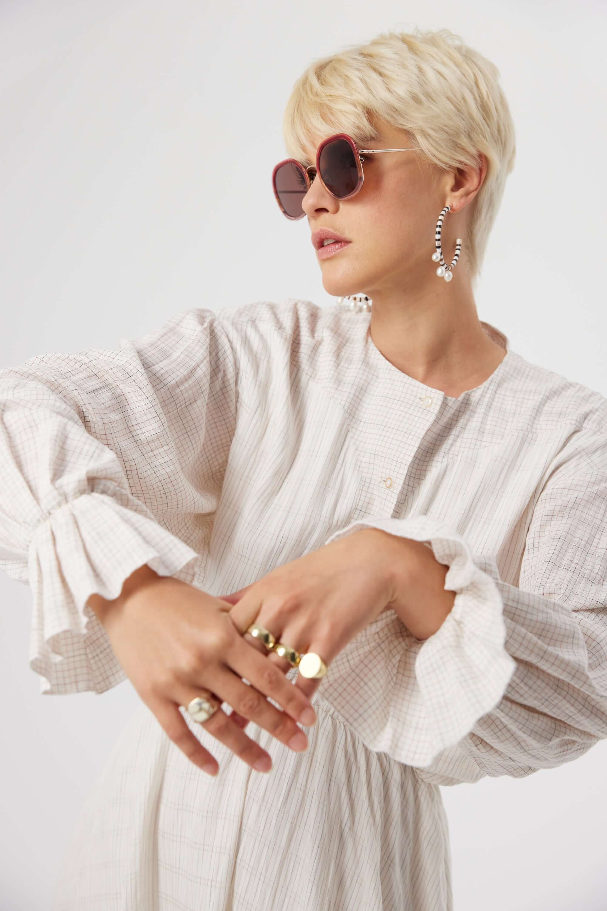 Trigalière dress in Blues weave | Heimstone