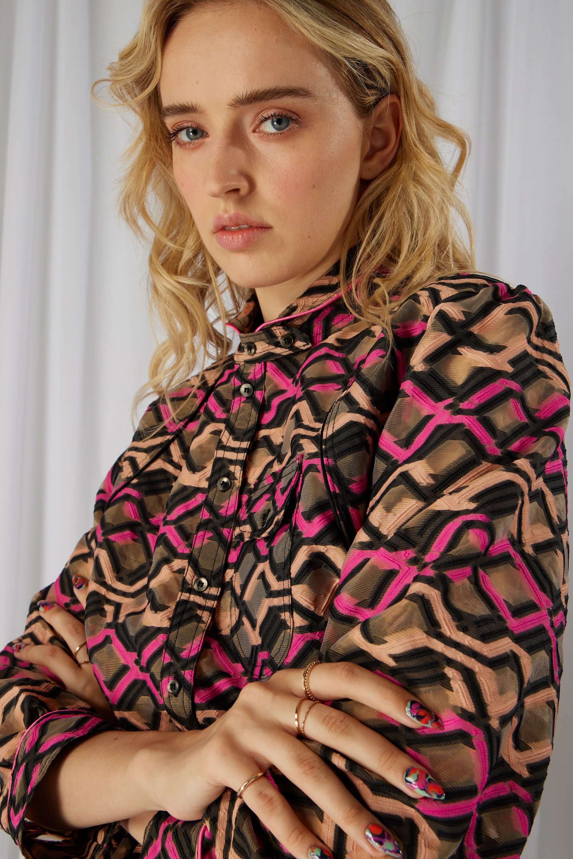 Chemise Tokyo en organza brodé Matrix