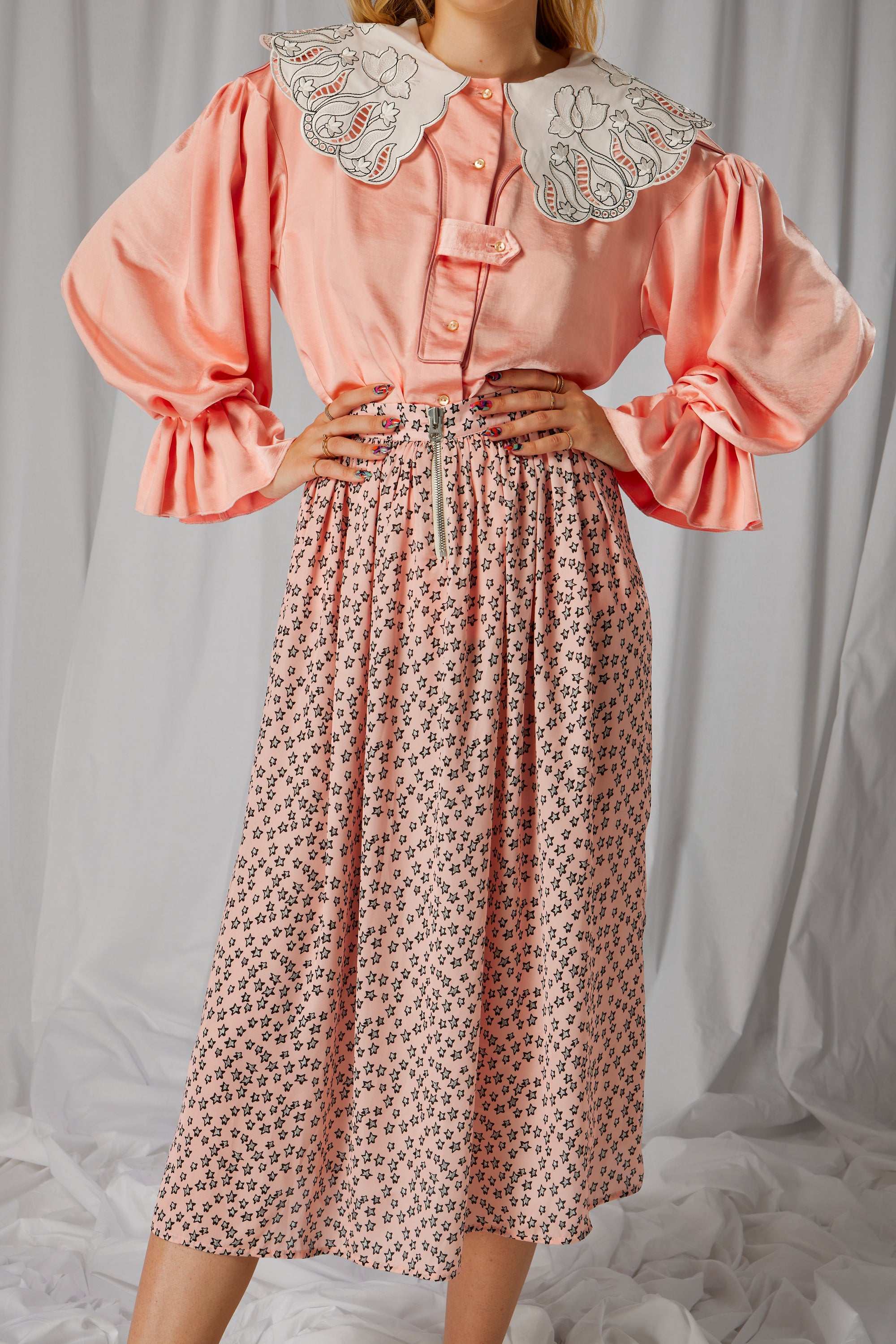 Orso skirt in pink Messy Stars print