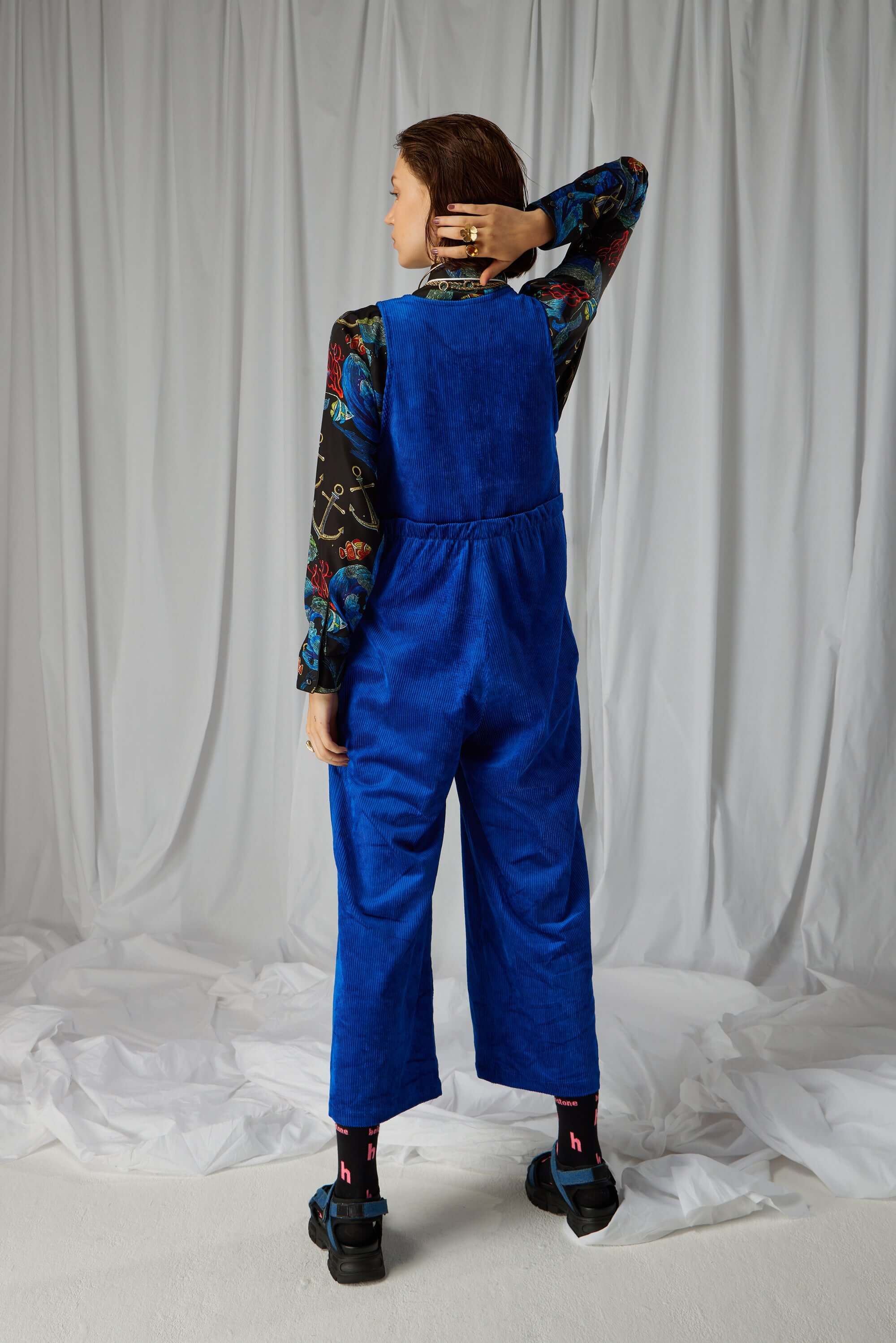 Lottie jumpsuit in Abysse corduroy
