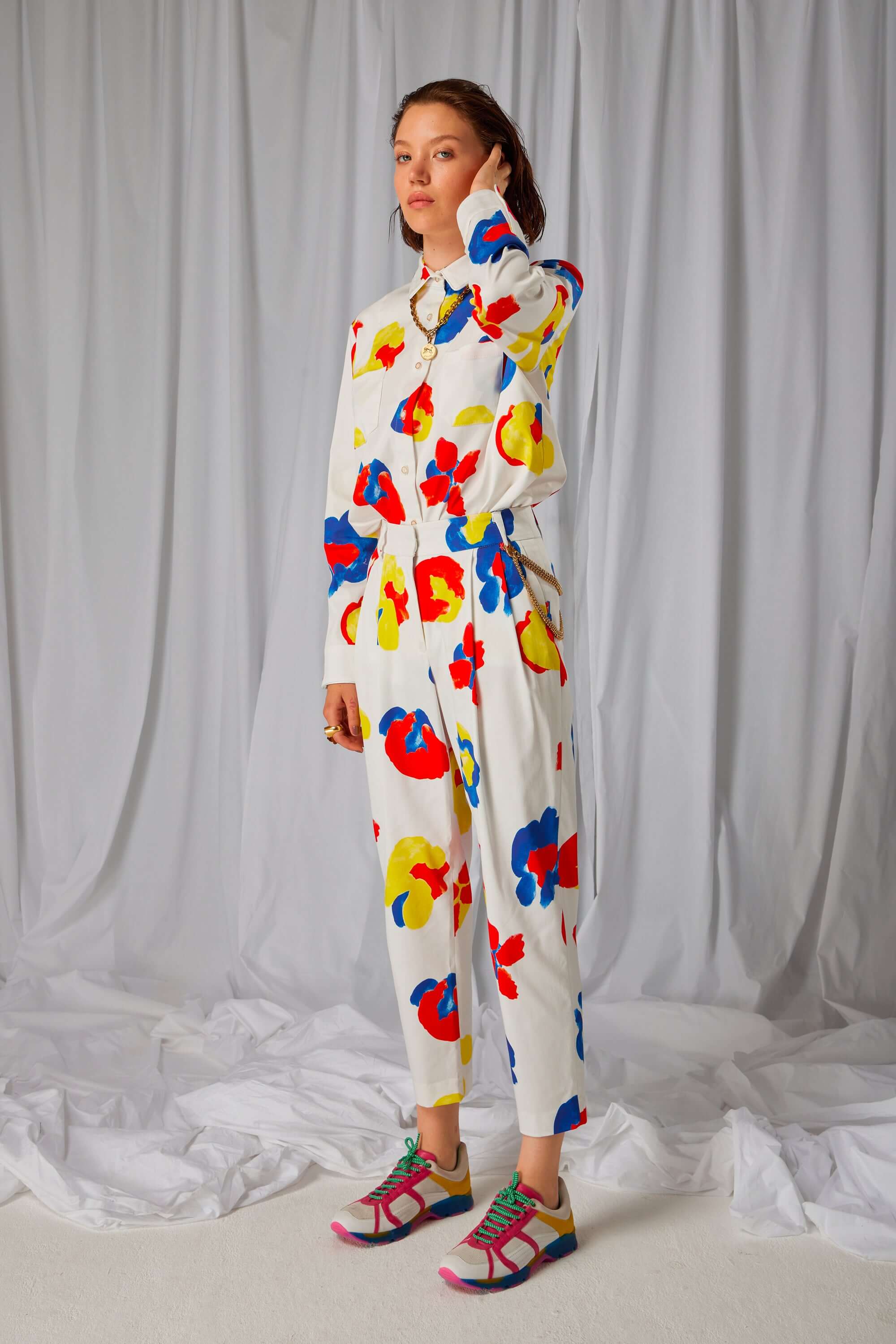 Pantalon Gabriel en imprimé Primaire