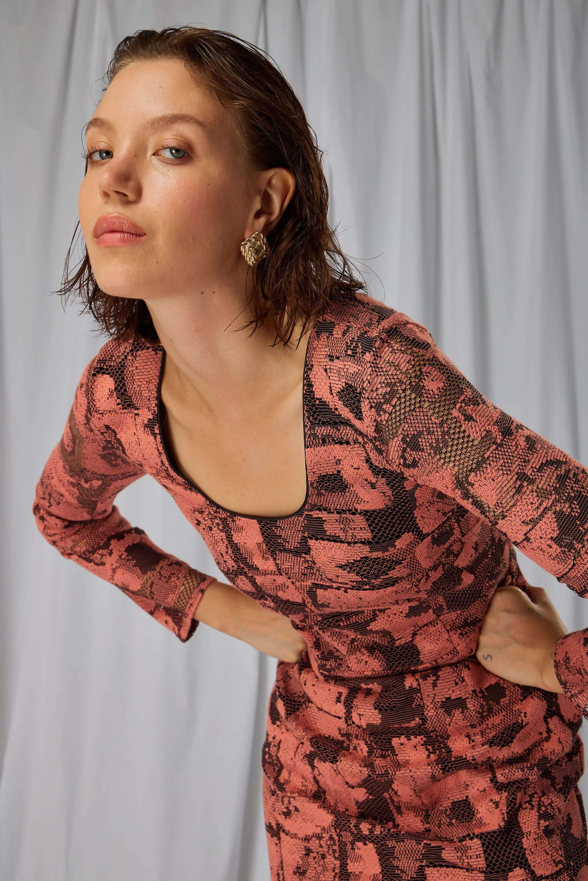 Pete dress in Brutalistic lace