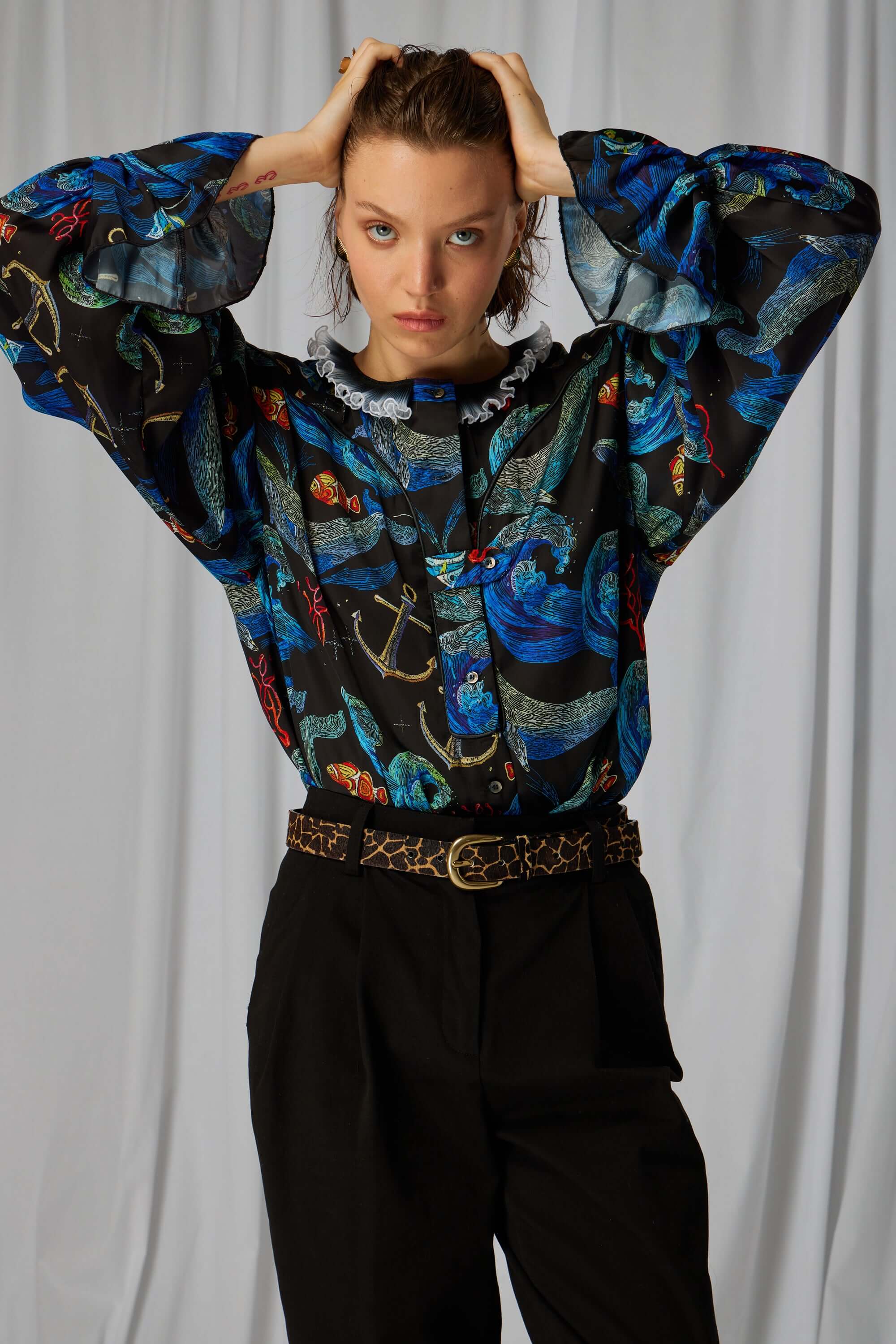 Trigalière shirt in Storm print