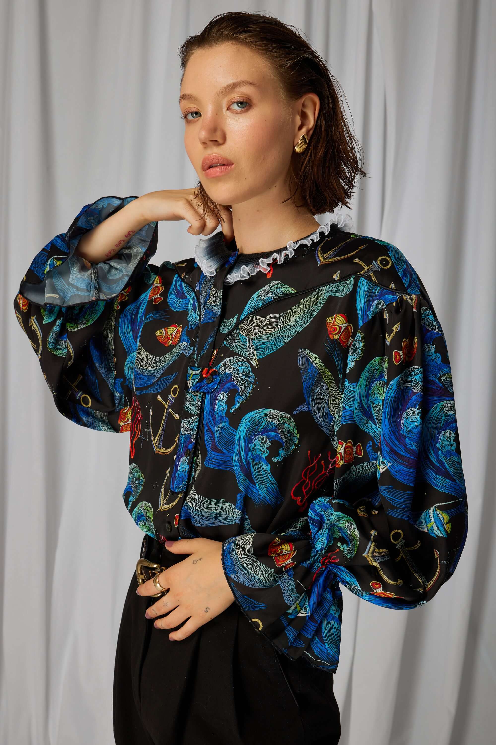 Trigalière shirt in Storm print