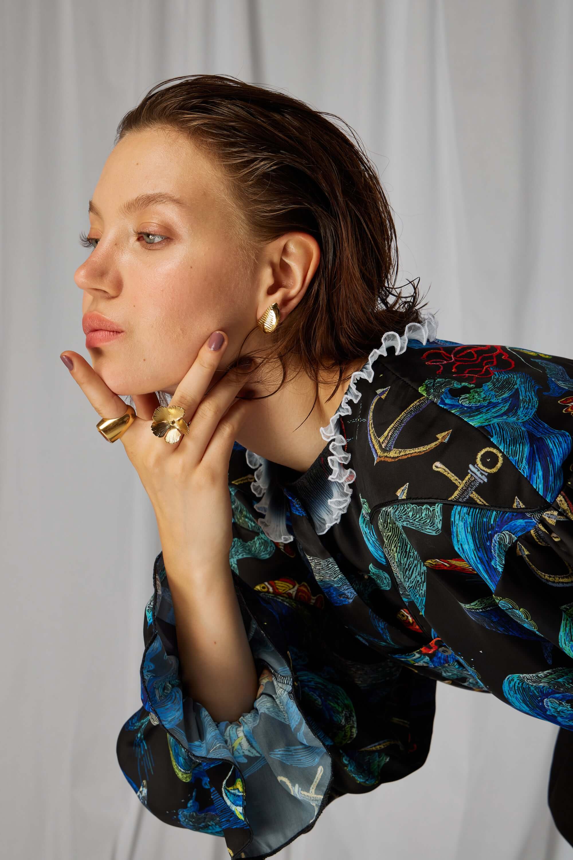 Trigalière shirt in Storm print