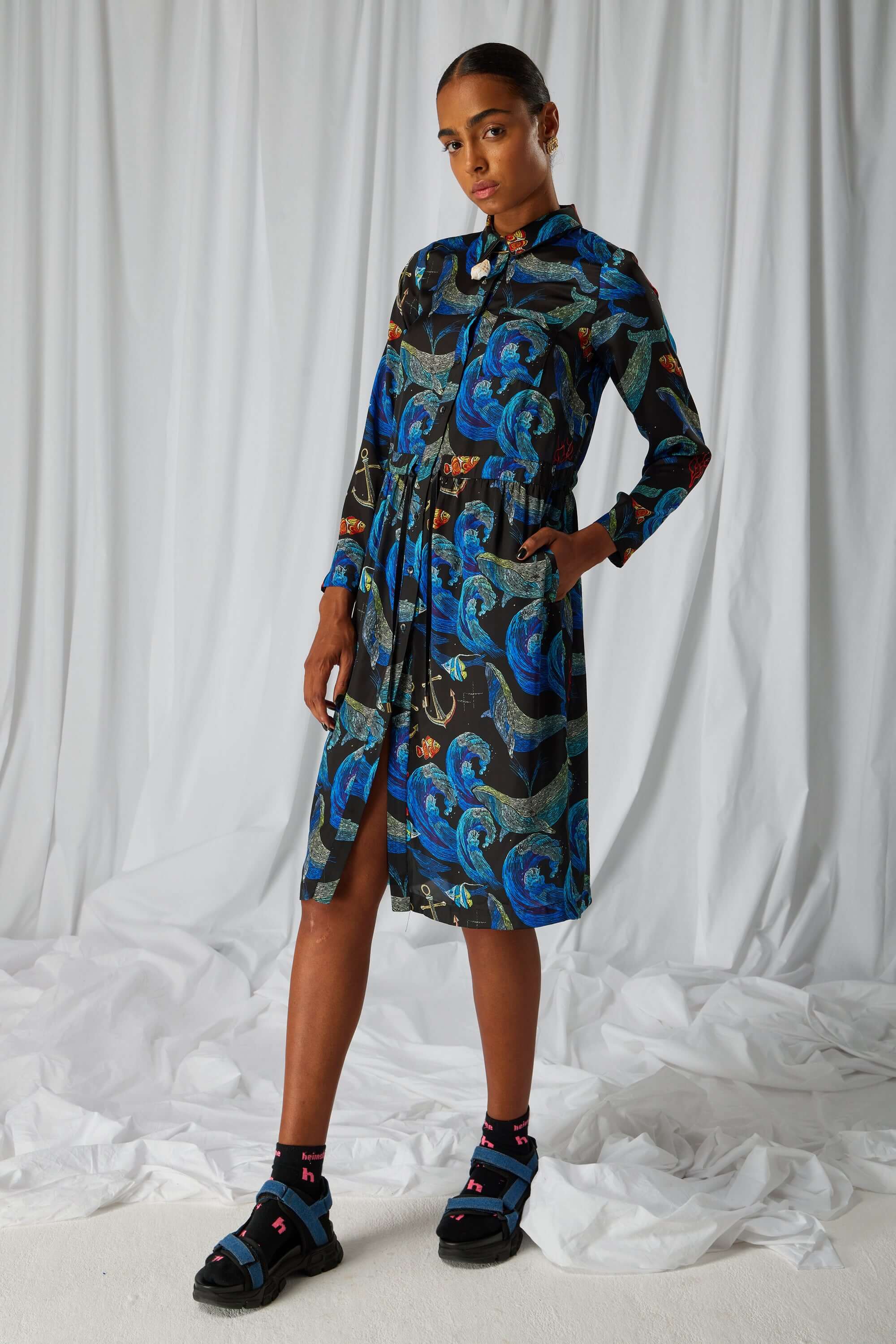 Edison dress in Storm print