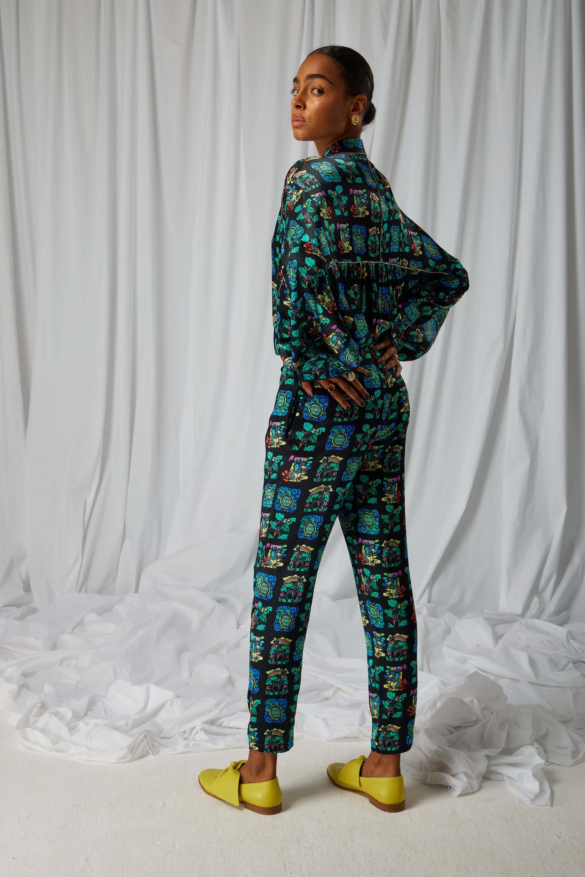 Pantalon Melchior en imprimé Moonlight