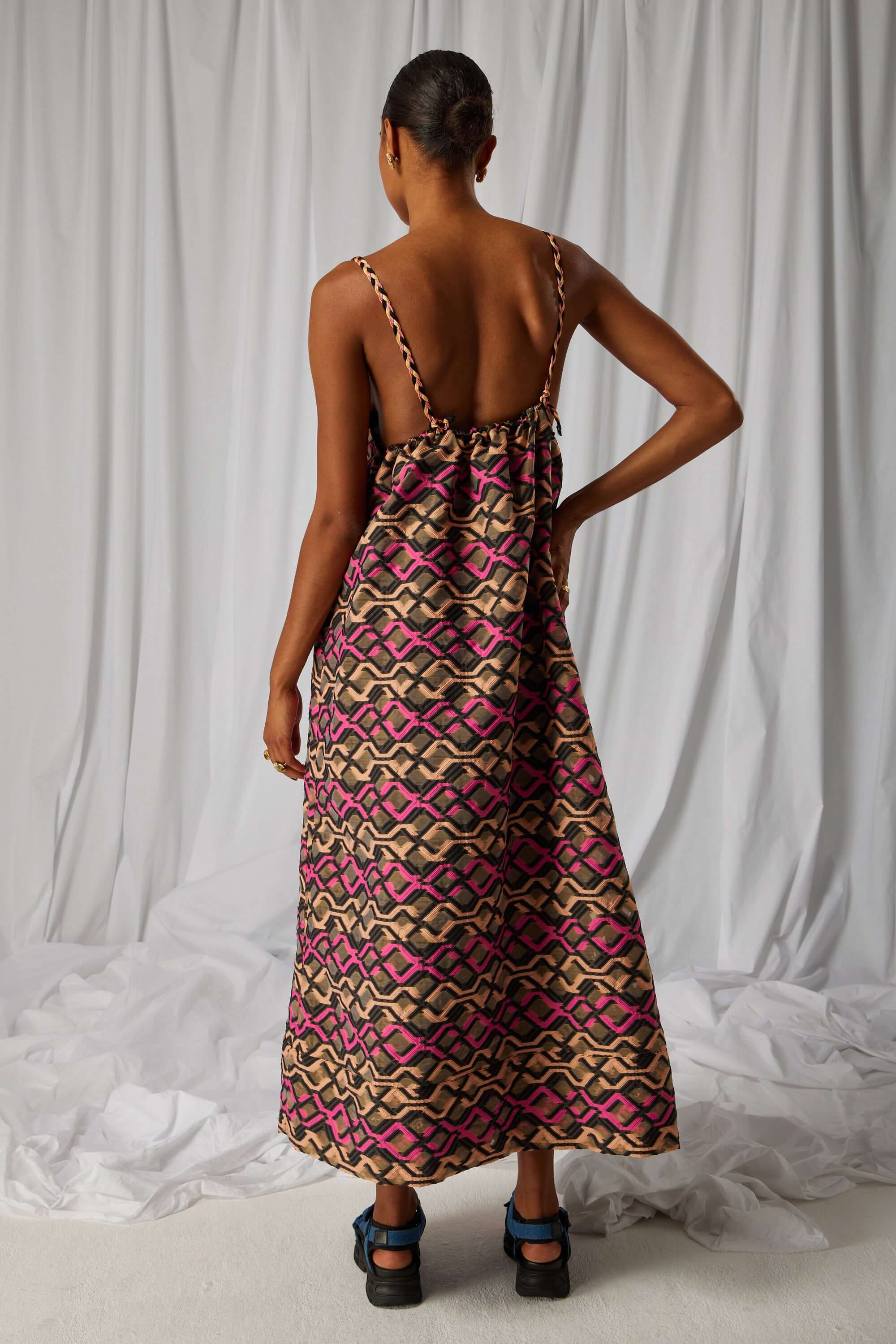 Rita dress in Organza embroidery Matrix