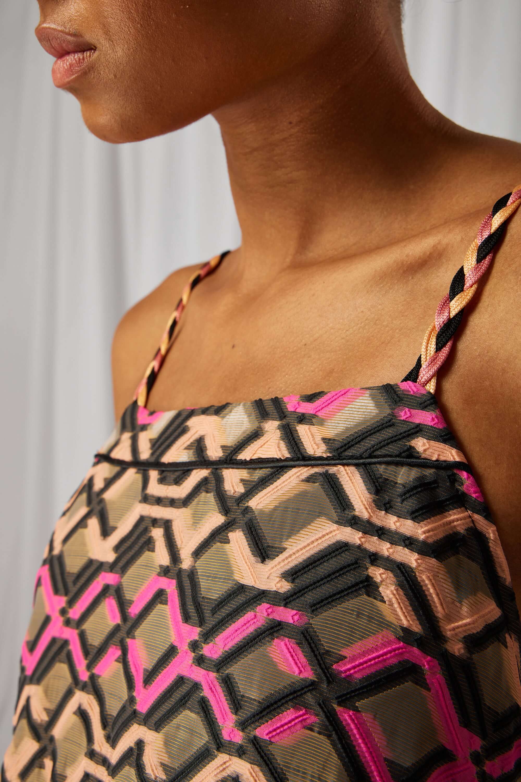 Rita dress in Organza embroidery Matrix