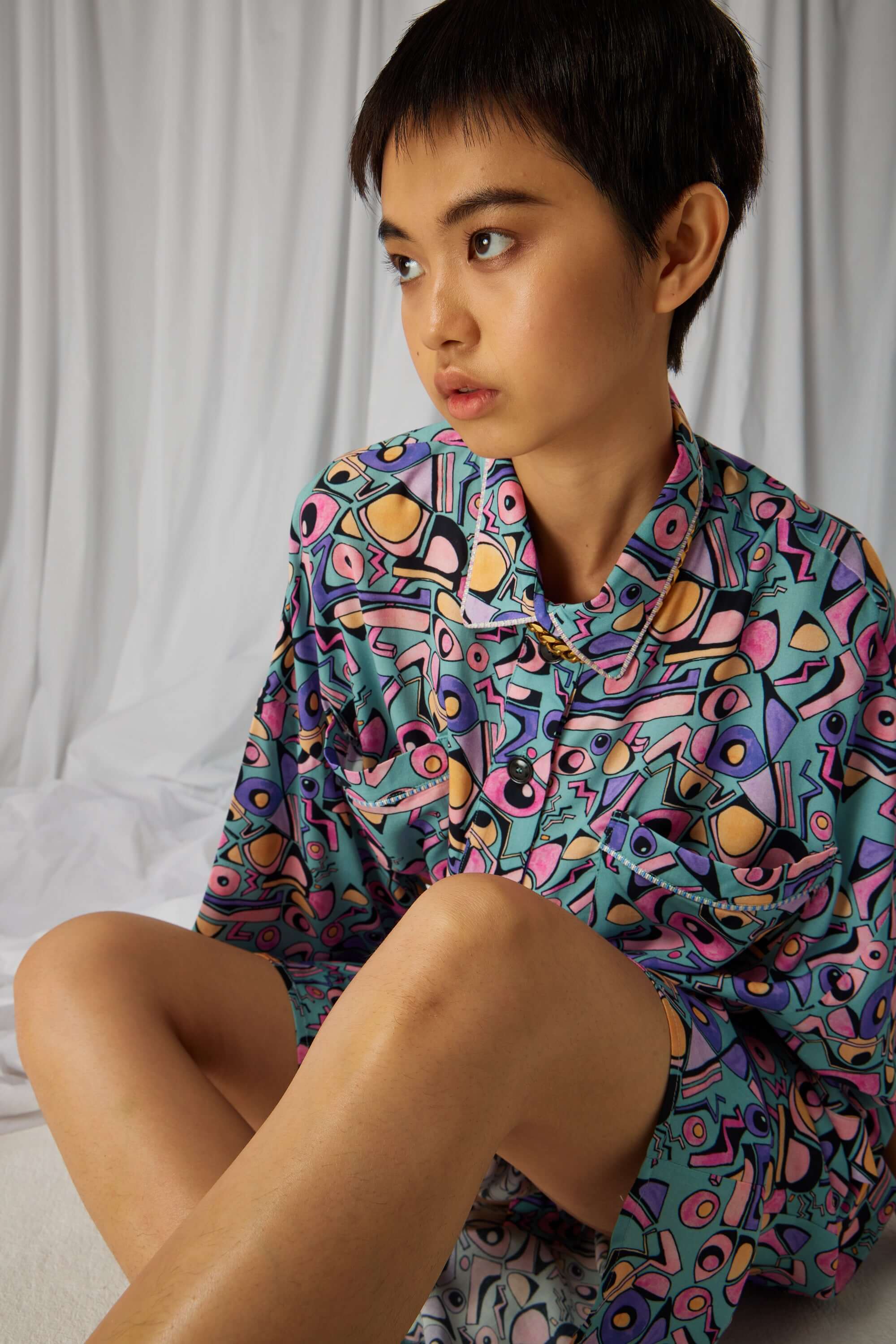 Astrée shirt in Miami Factory print