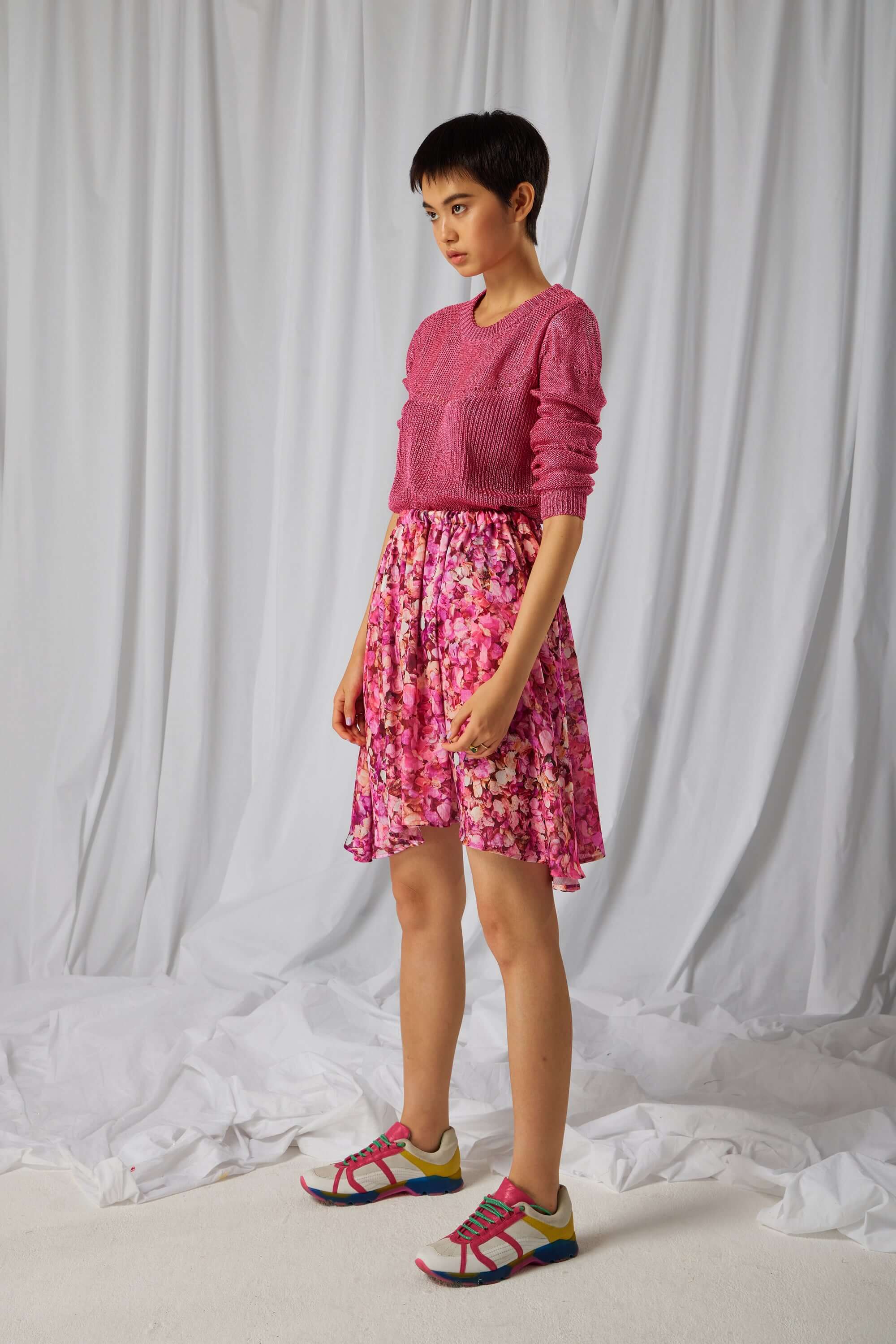 Serena skirt in Cabaret print