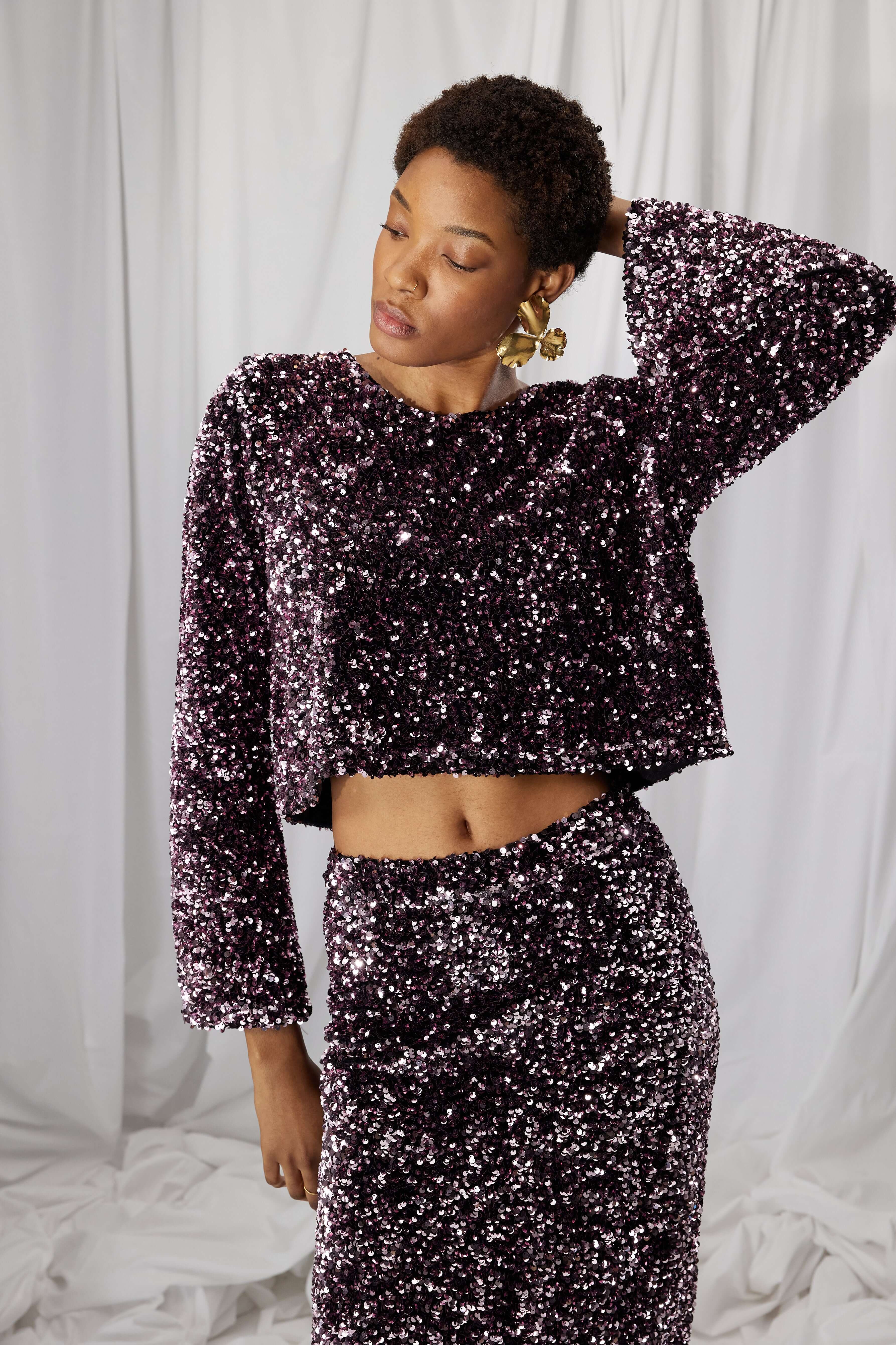 Amber top in Constellations sequins
