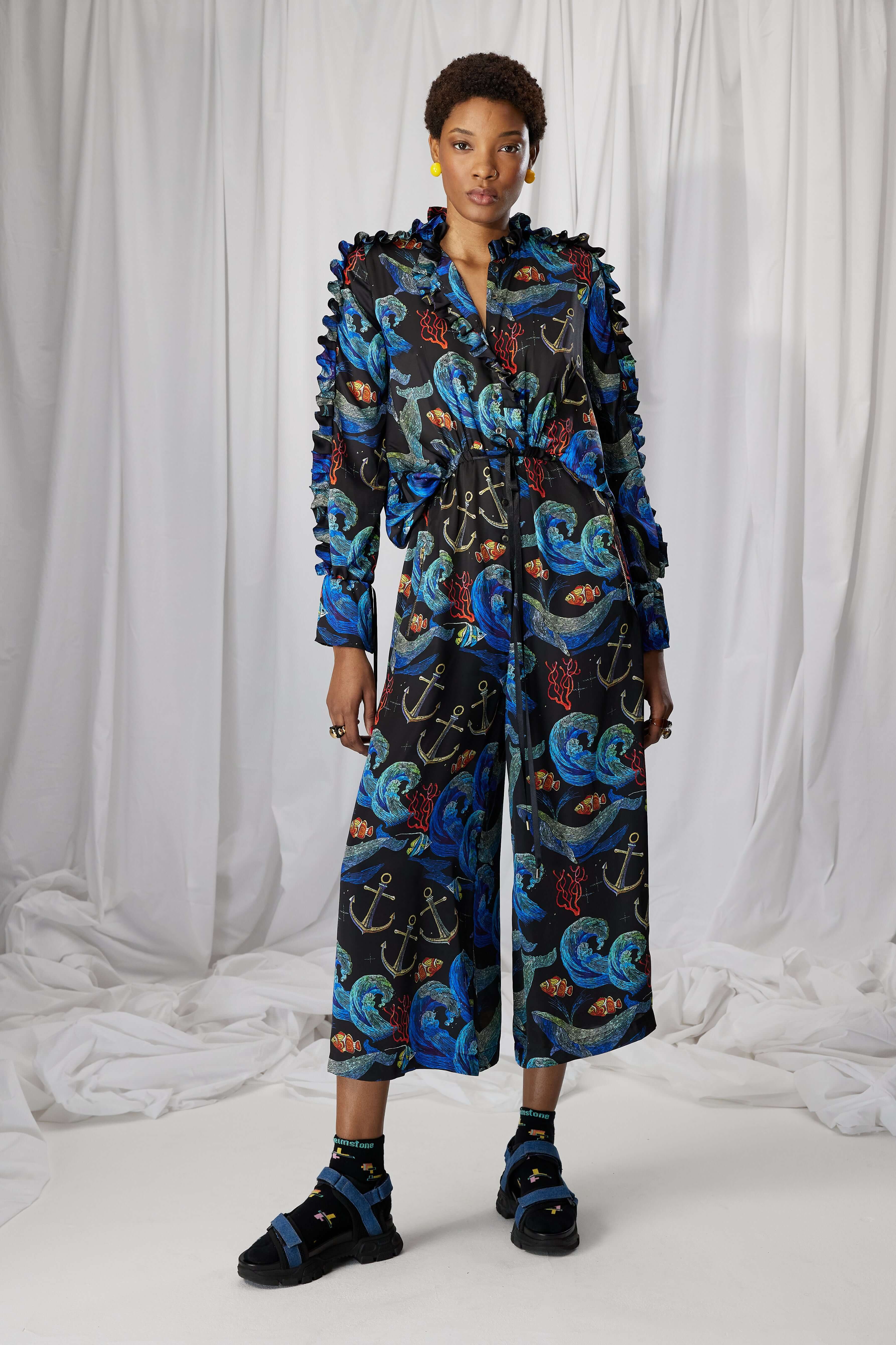 Gil jumpsuit in Storm print