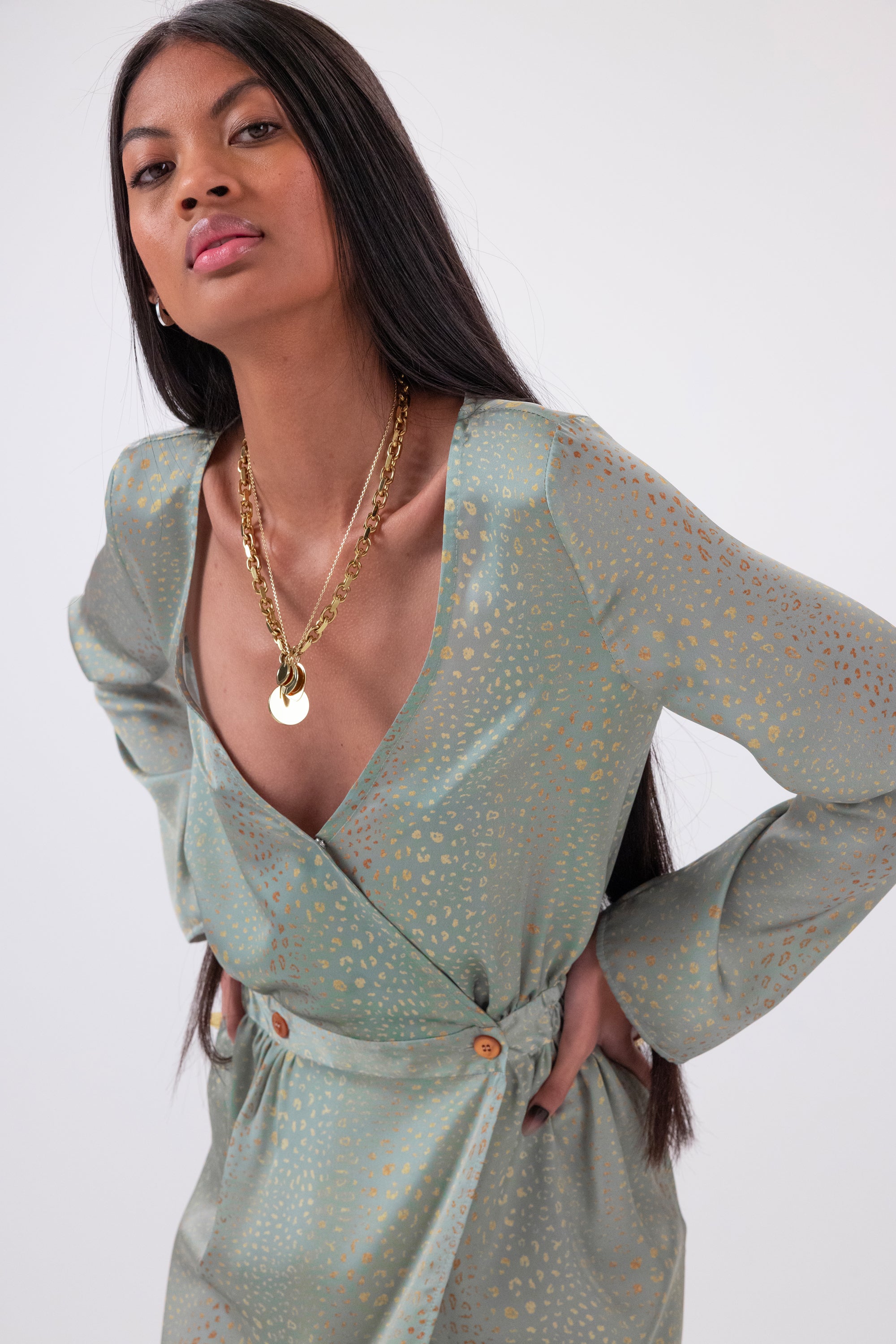 Robe Austria en imprimé Léopard agave