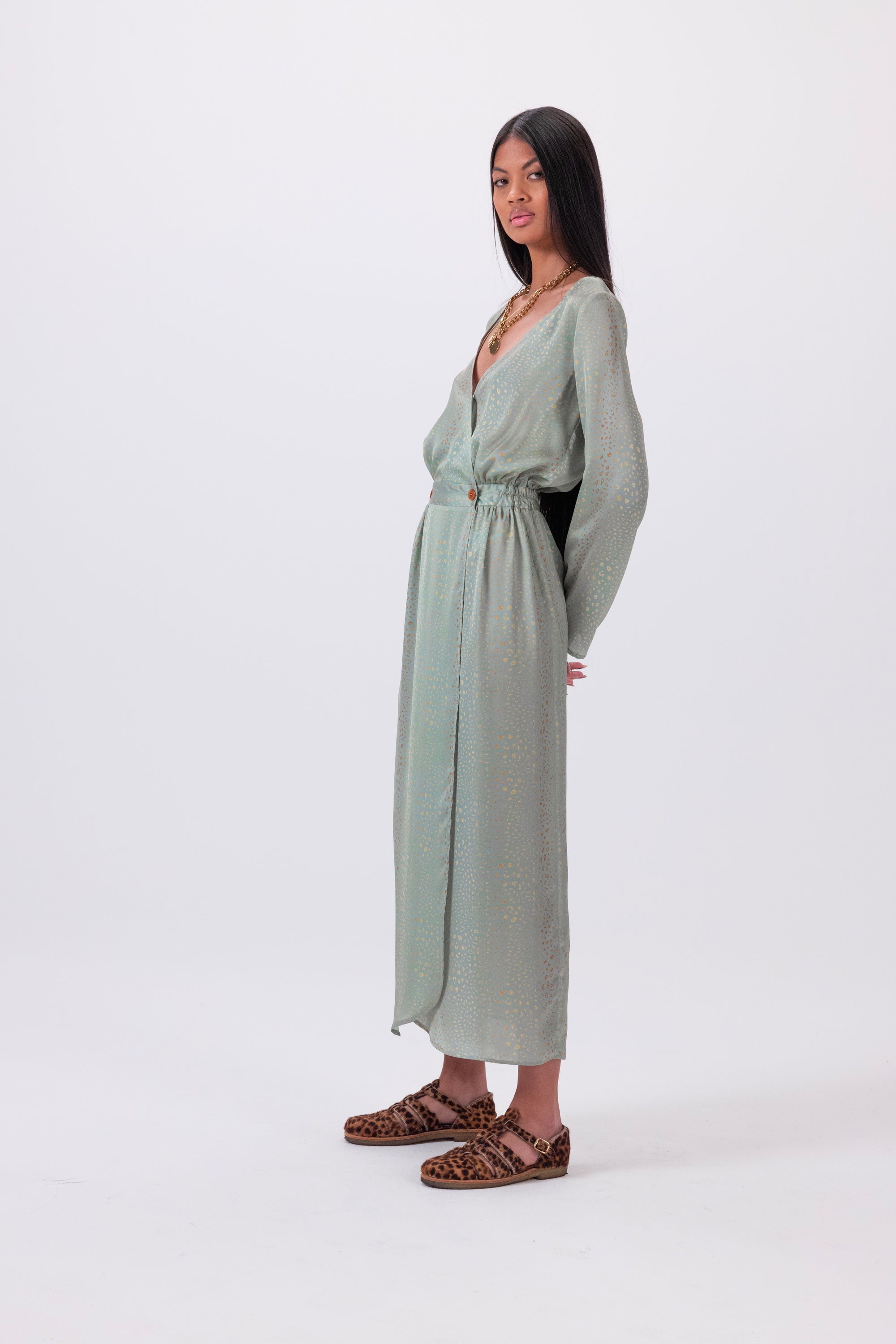 Robe Austria en imprimé Léopard agave