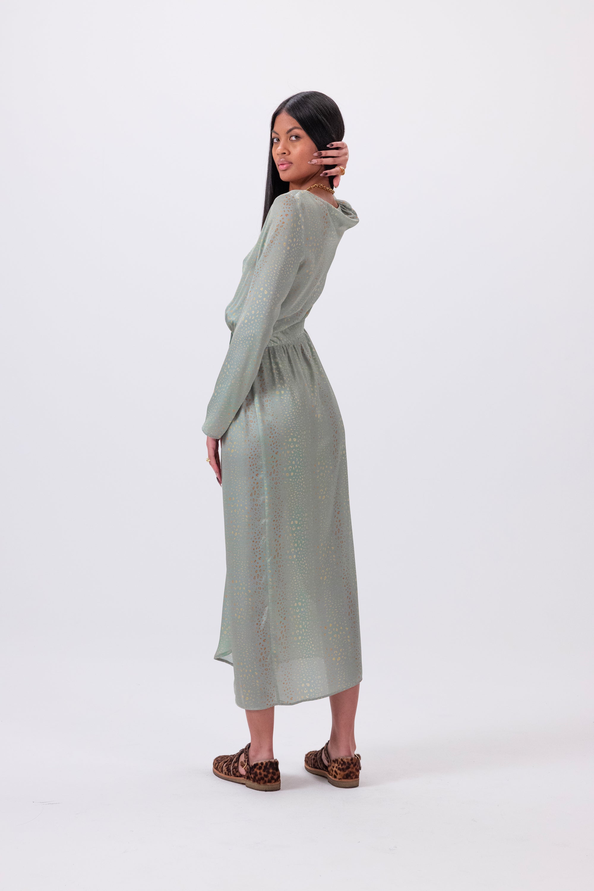 Robe Austria en imprimé Léopard agave