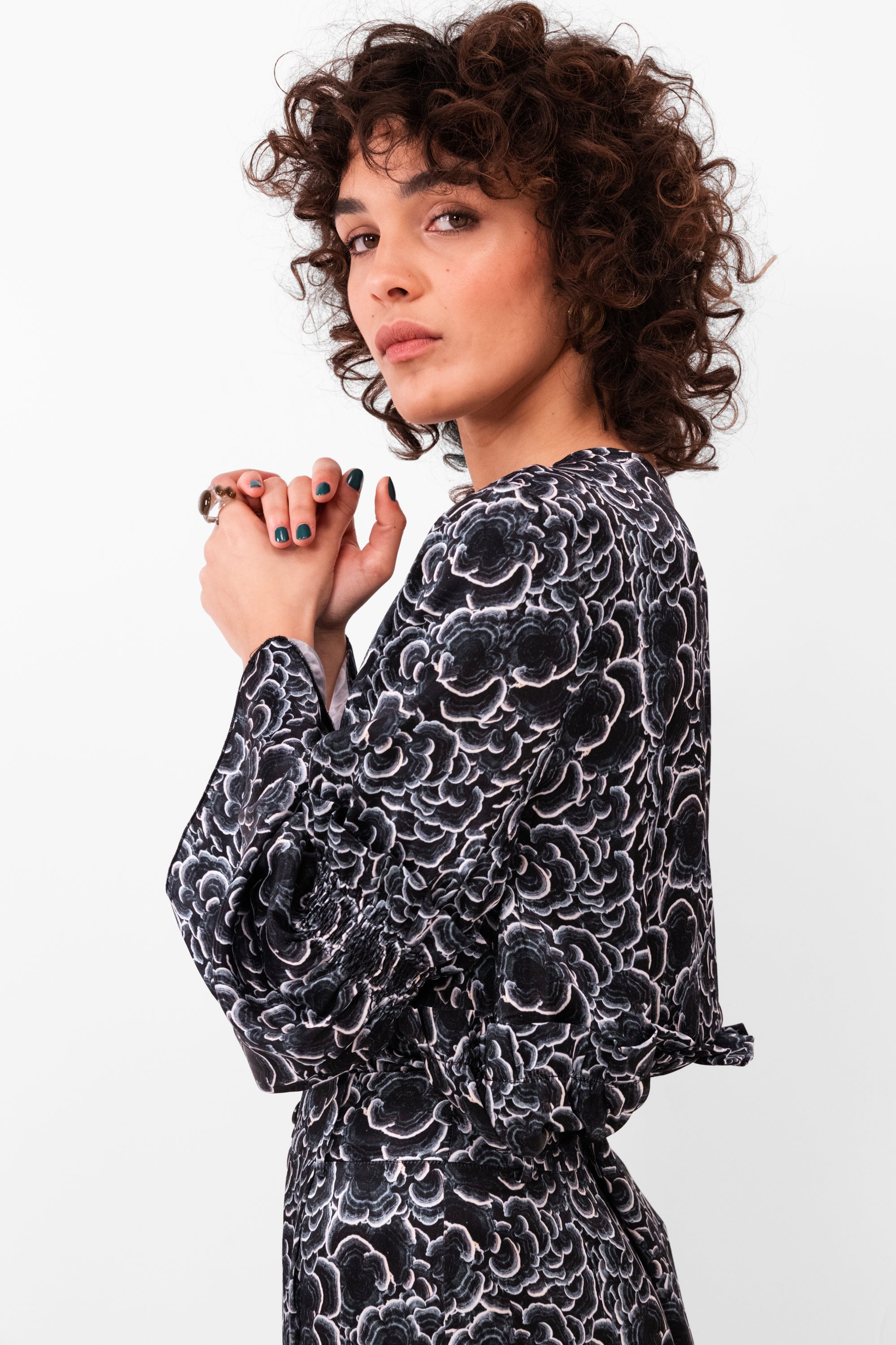 Blouse Panda en imprimé Funghi réglisse