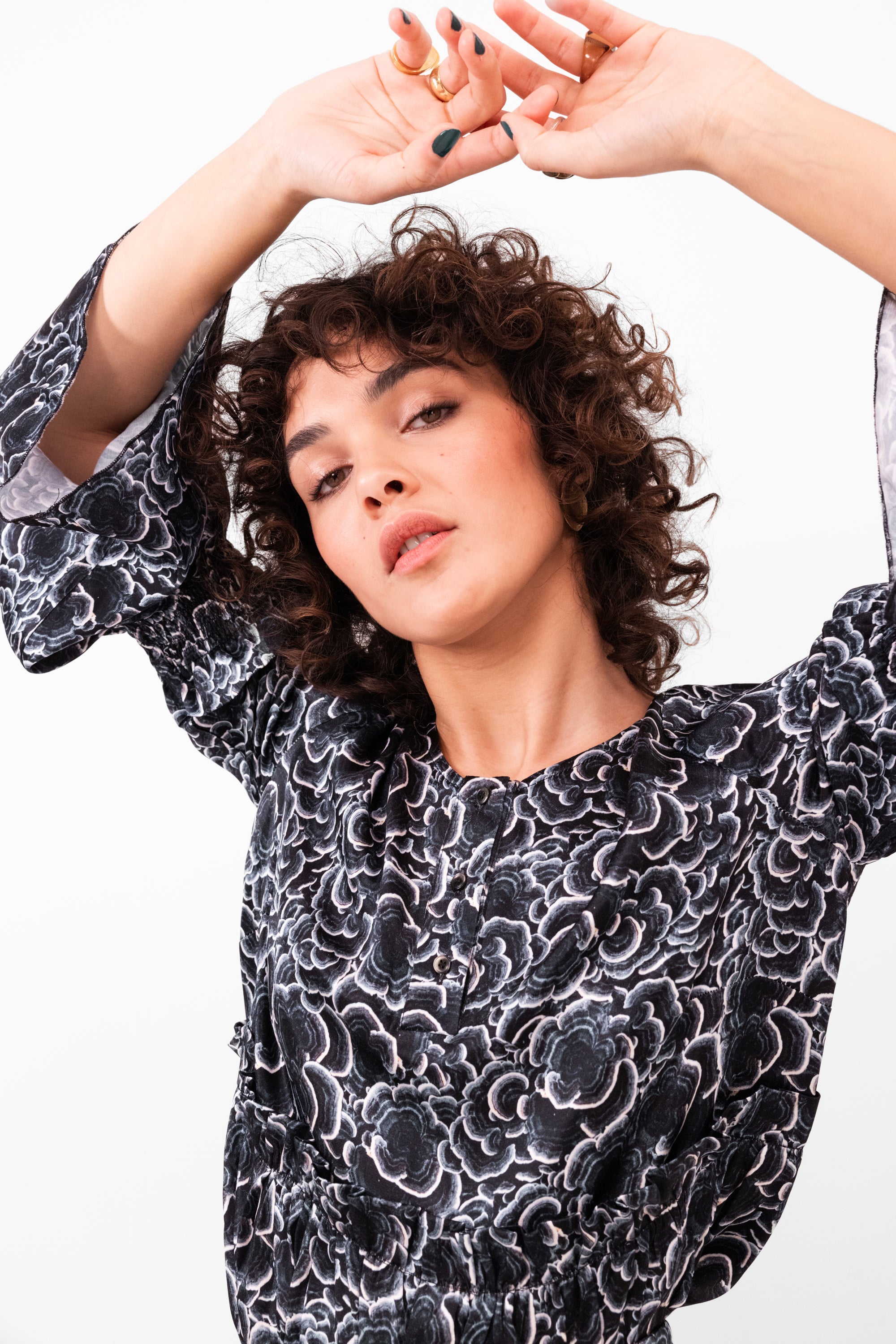 Blouse Panda en imprimé Funghi réglisse