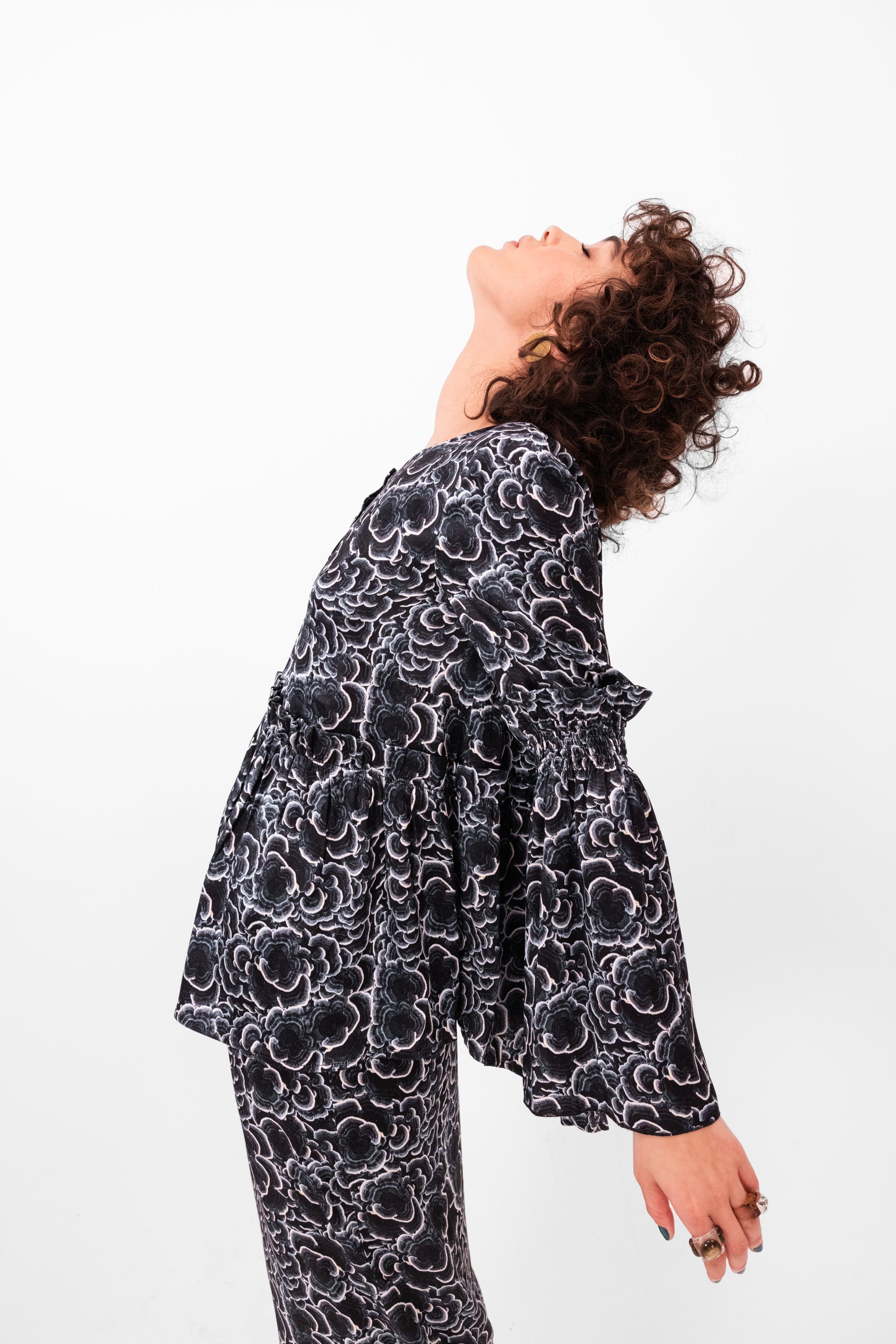 Blouse Panda en imprimé Funghi réglisse