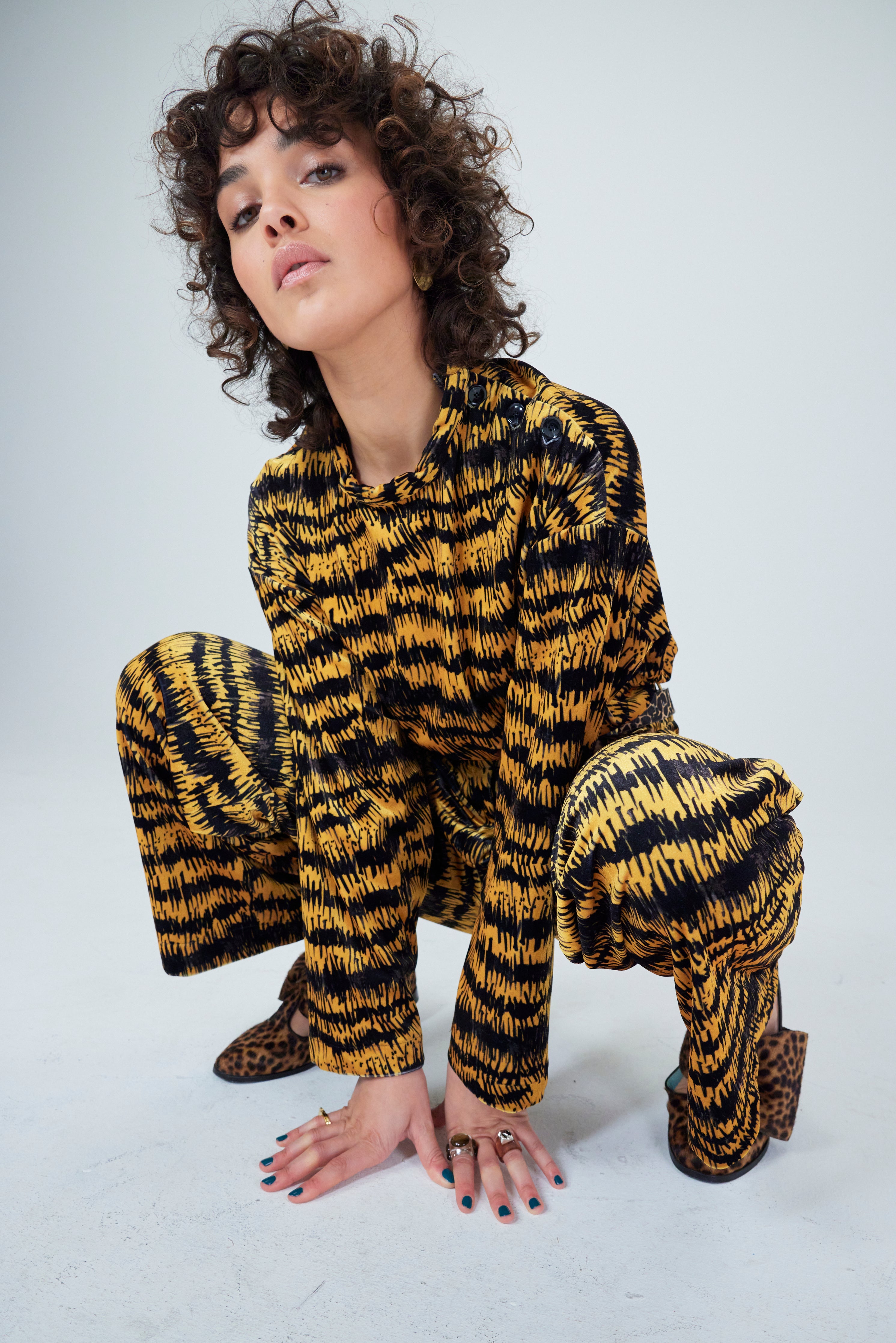 Pull Bobbi en imprimé Pigment safran