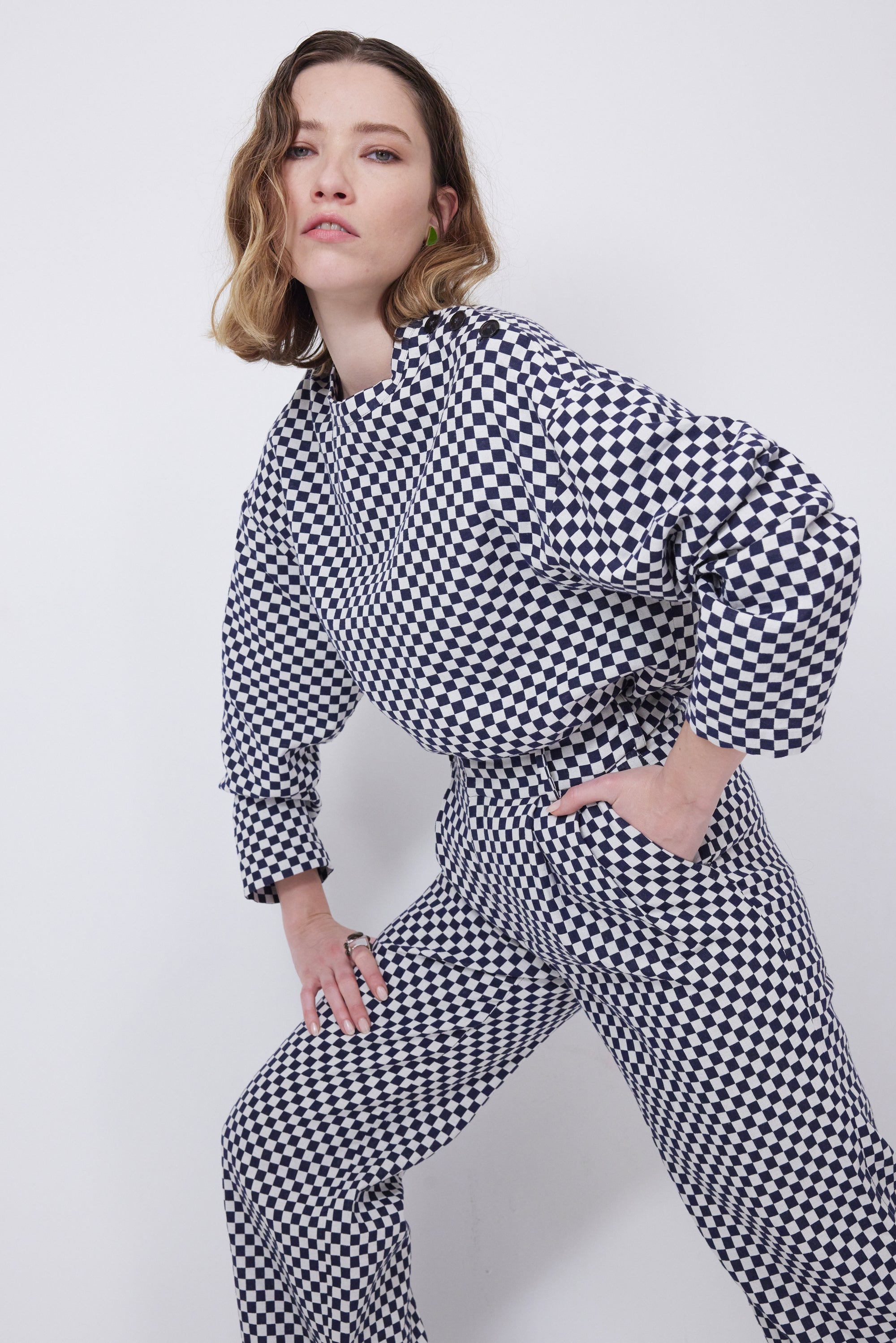 Pull Bobbi en jacquard damier