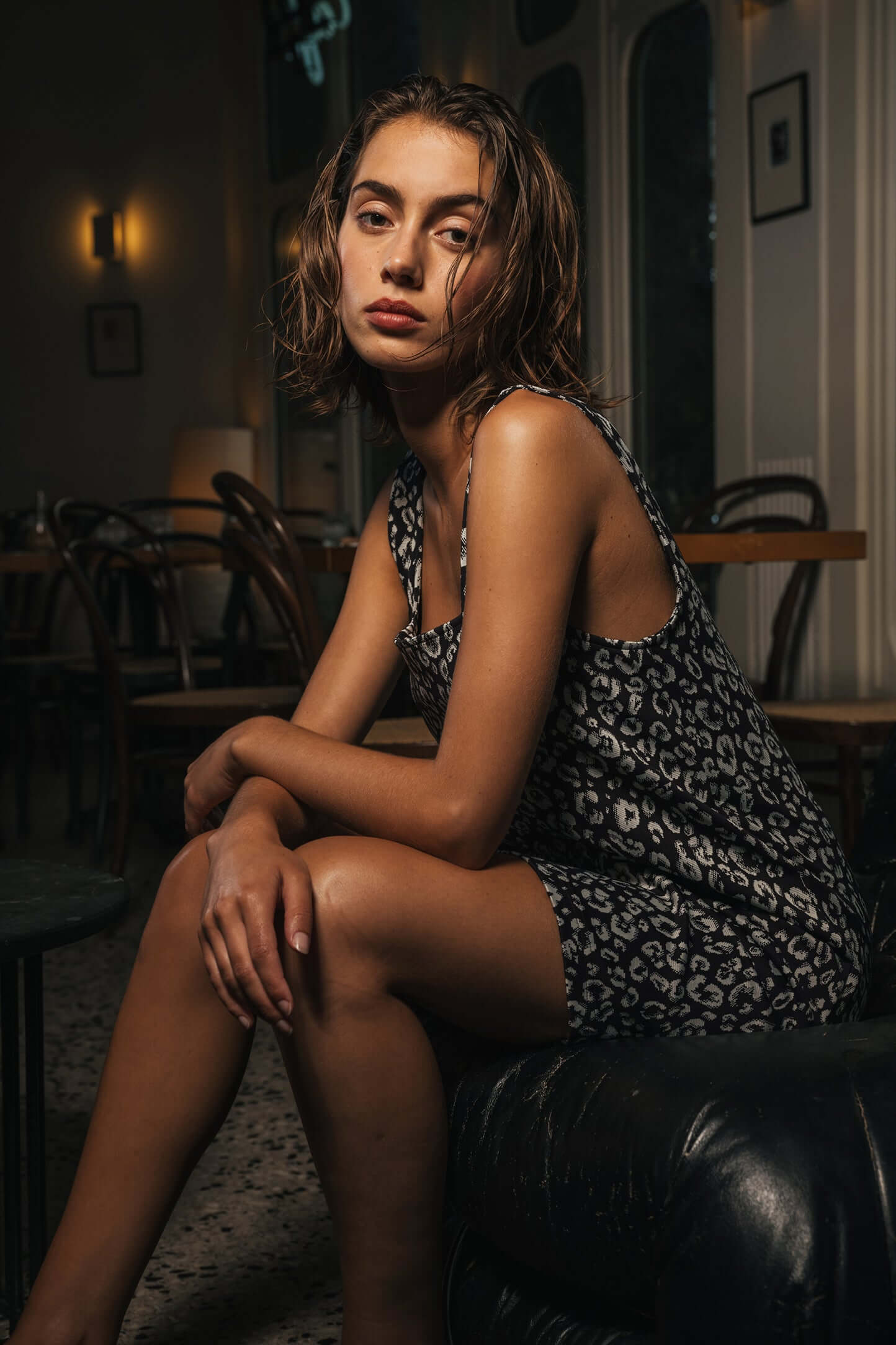 Robe Nil en jersey Léopard Ecume