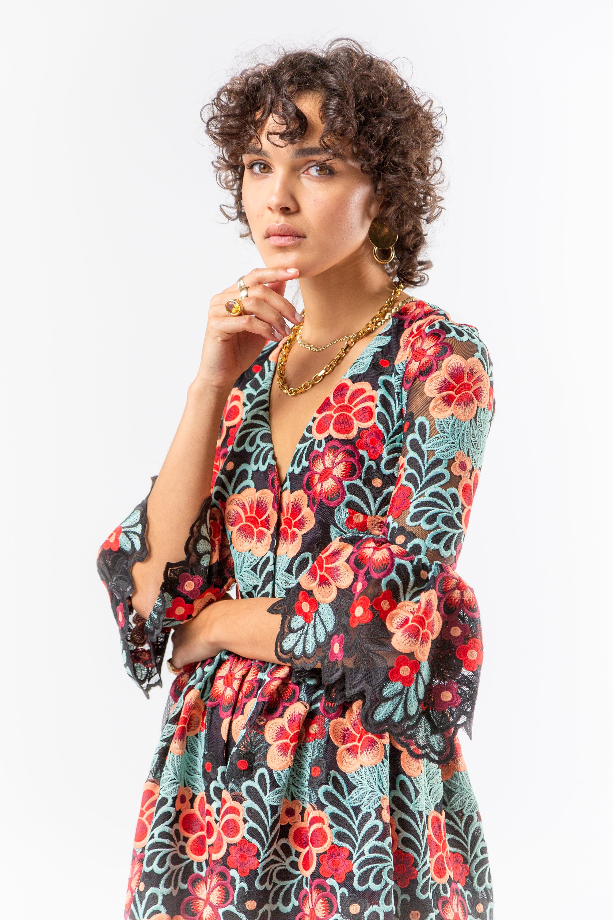 Robe Goliath en dentelle flamboyante