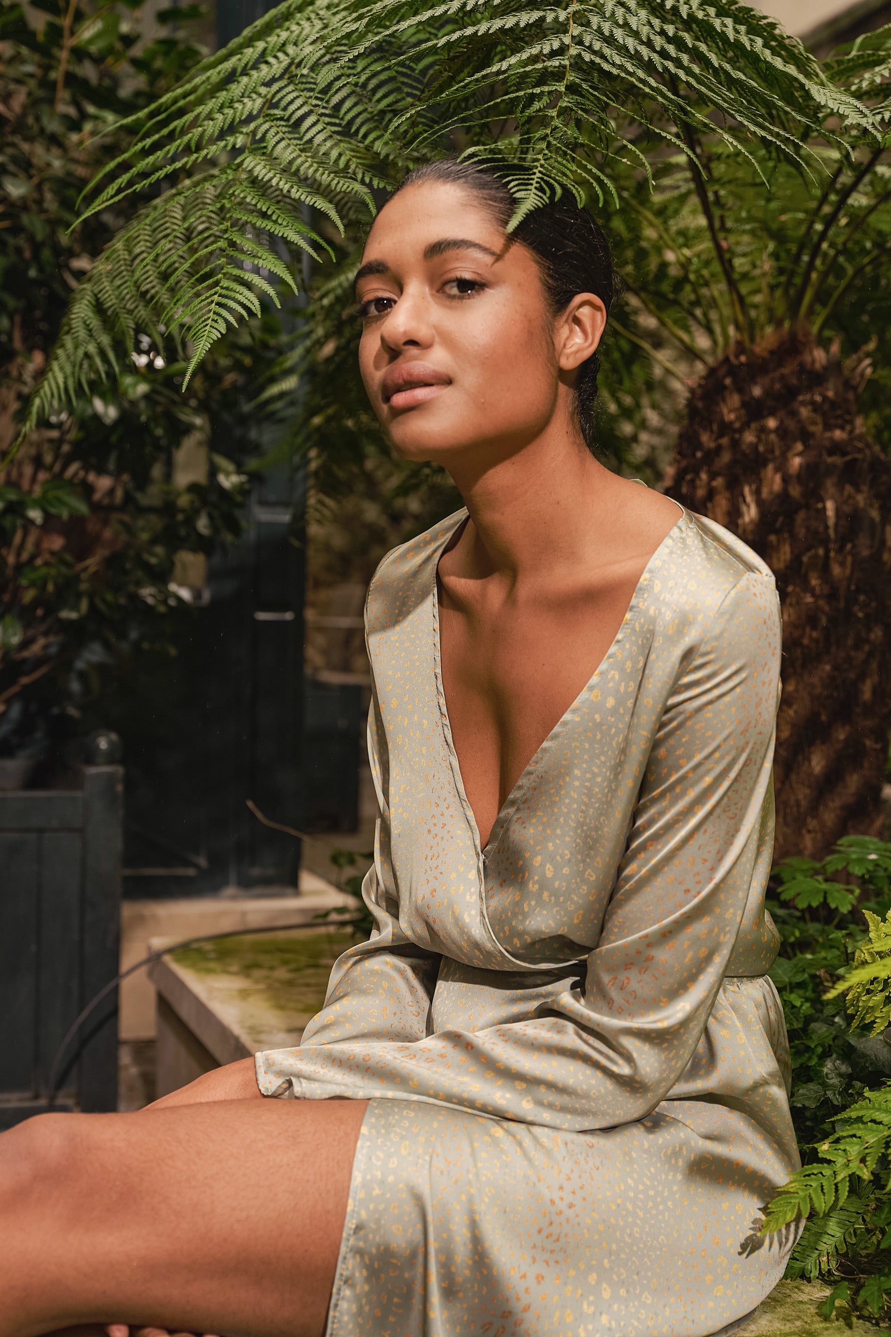 Robe Austria en imprimé Léopard agave