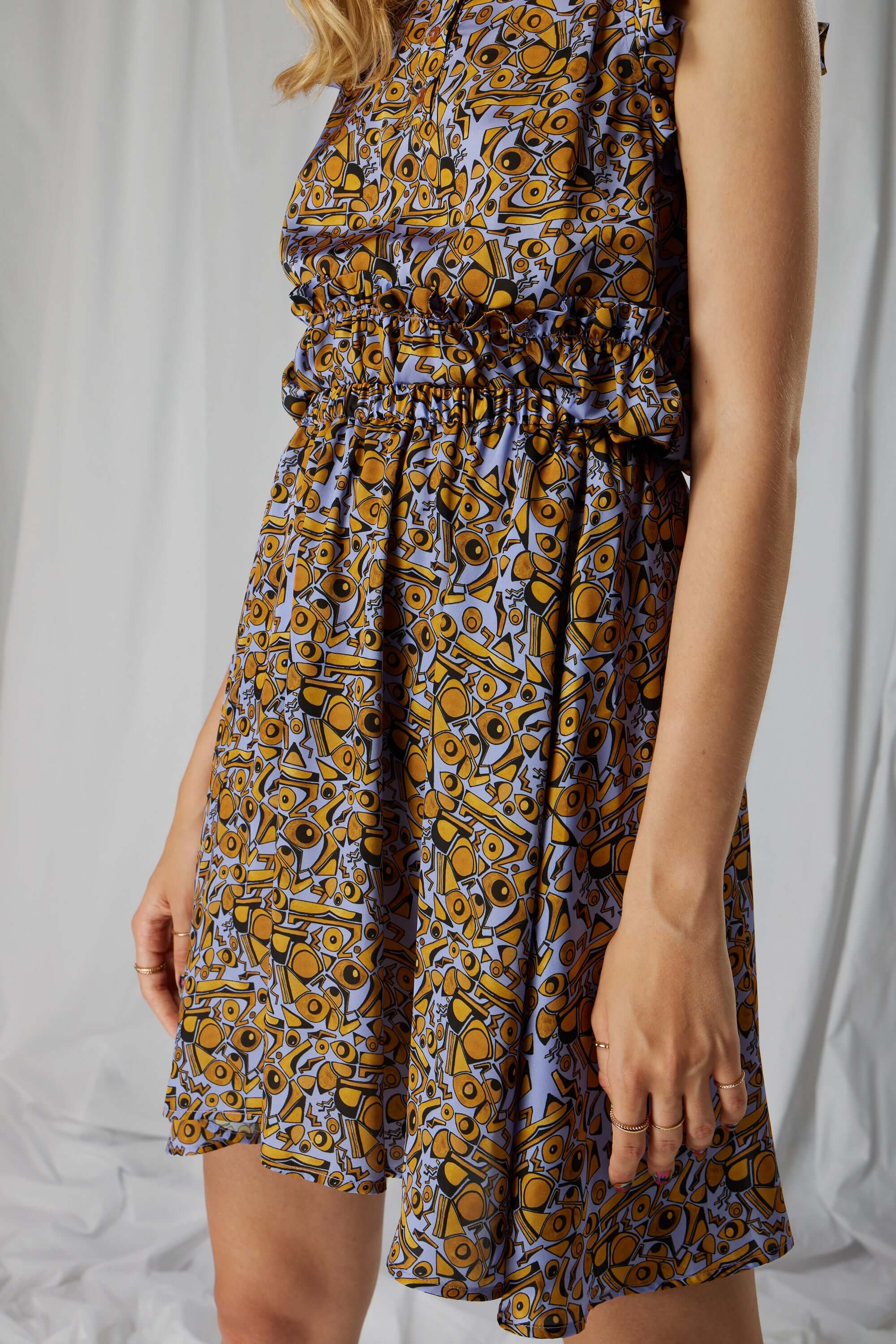 Serena skirt in Art Deco Factory print