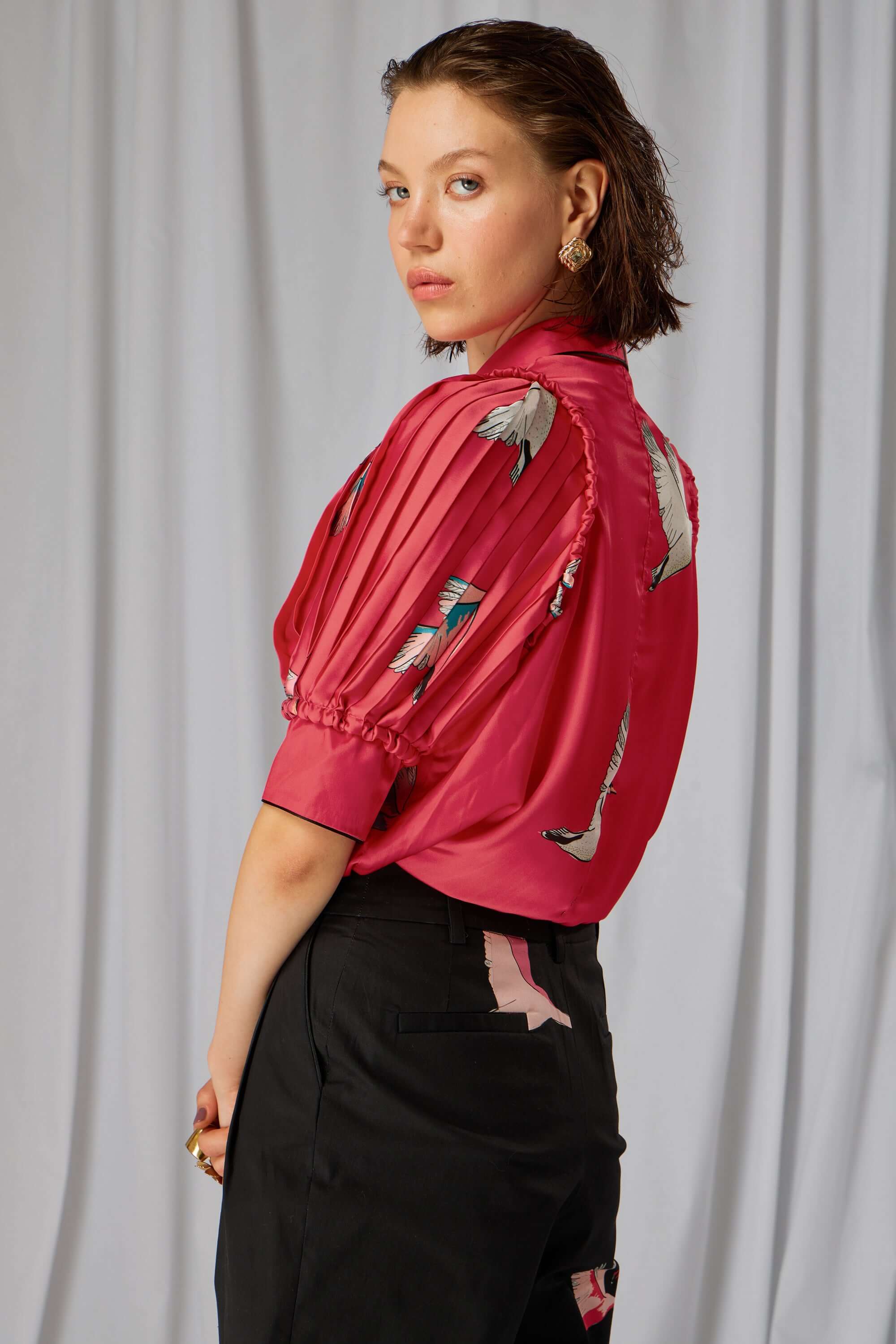 Lex shirt in pink Swan print