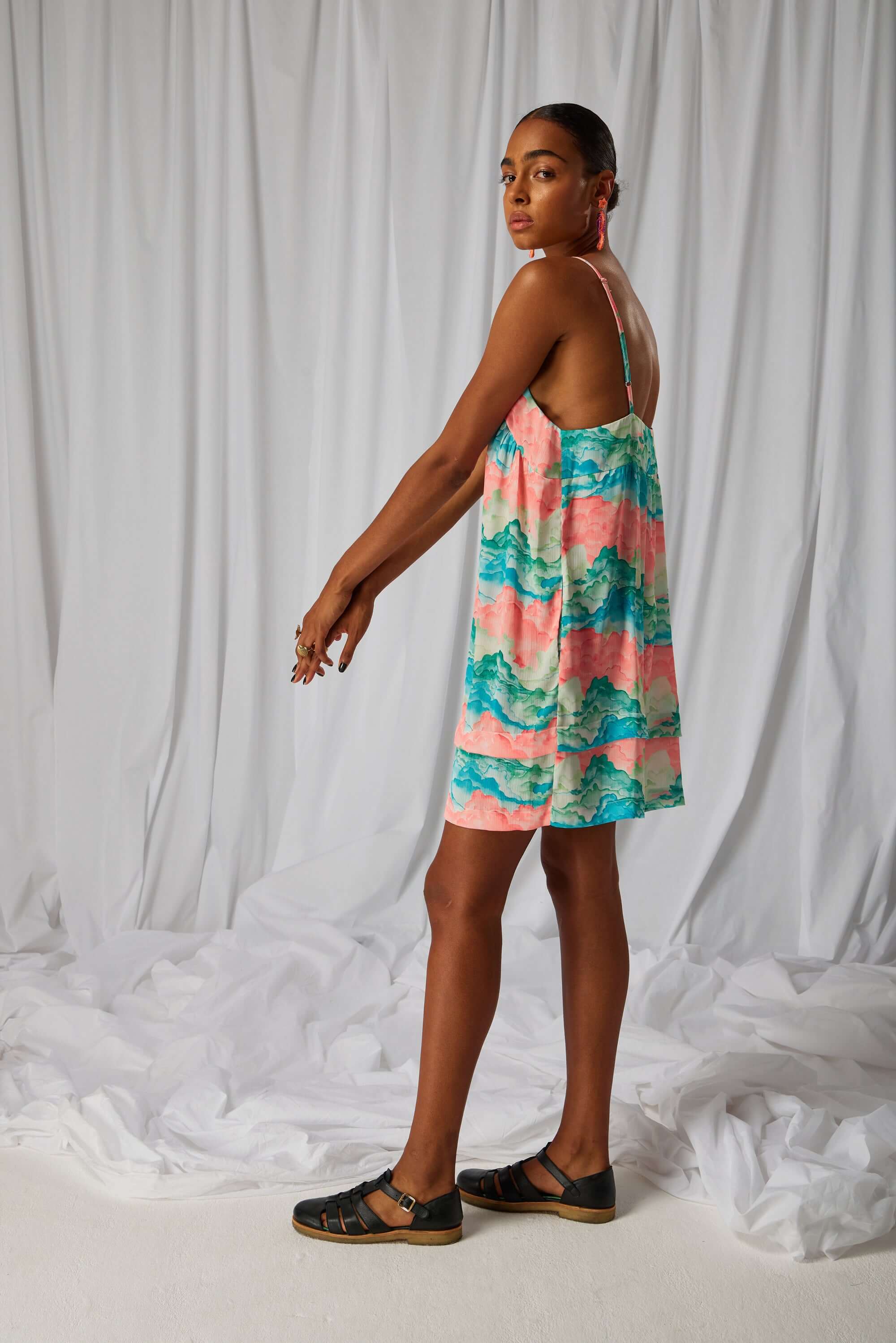 Merida dress in Nuit Blanche print