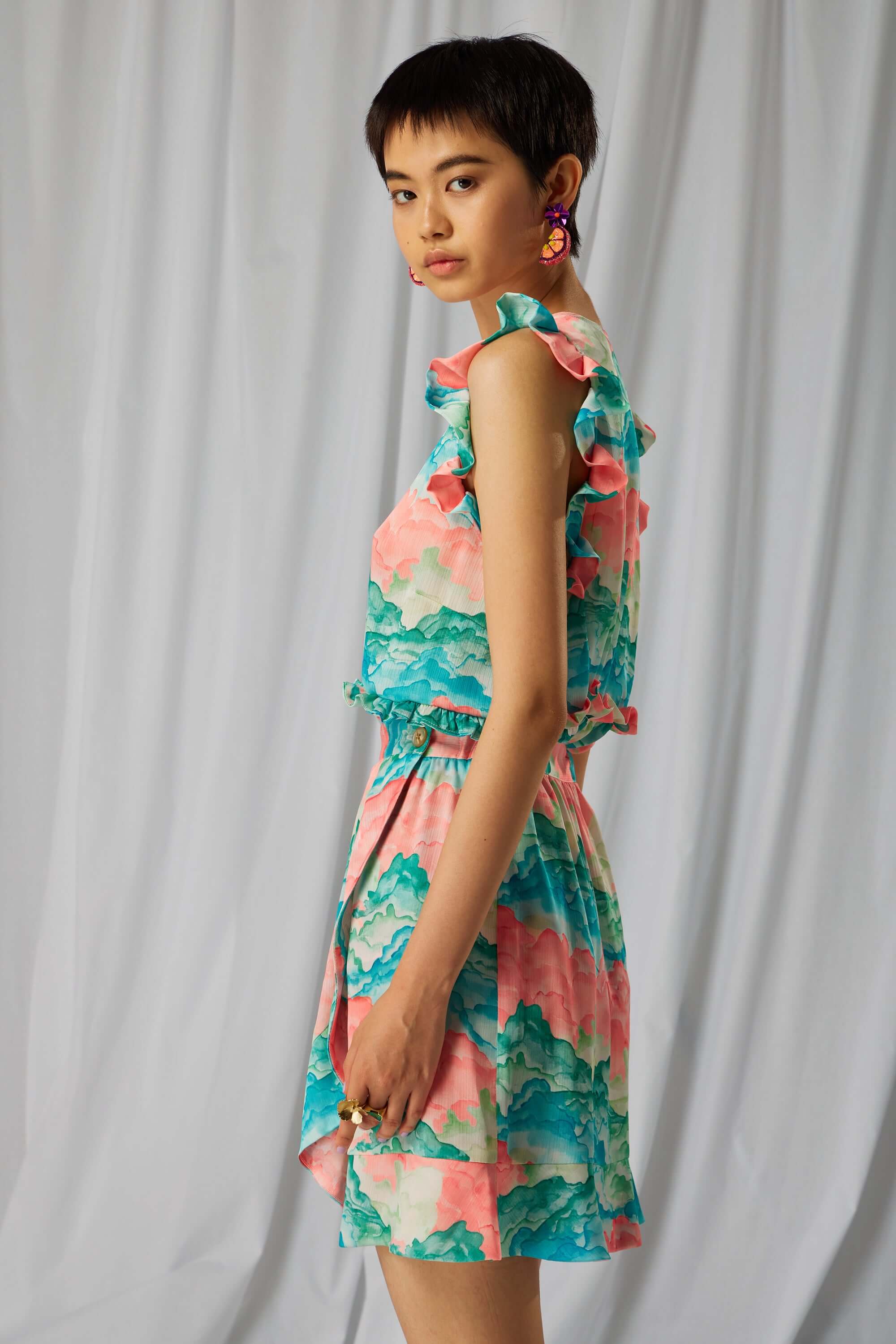 Austria skirt in Nuit Blanche print