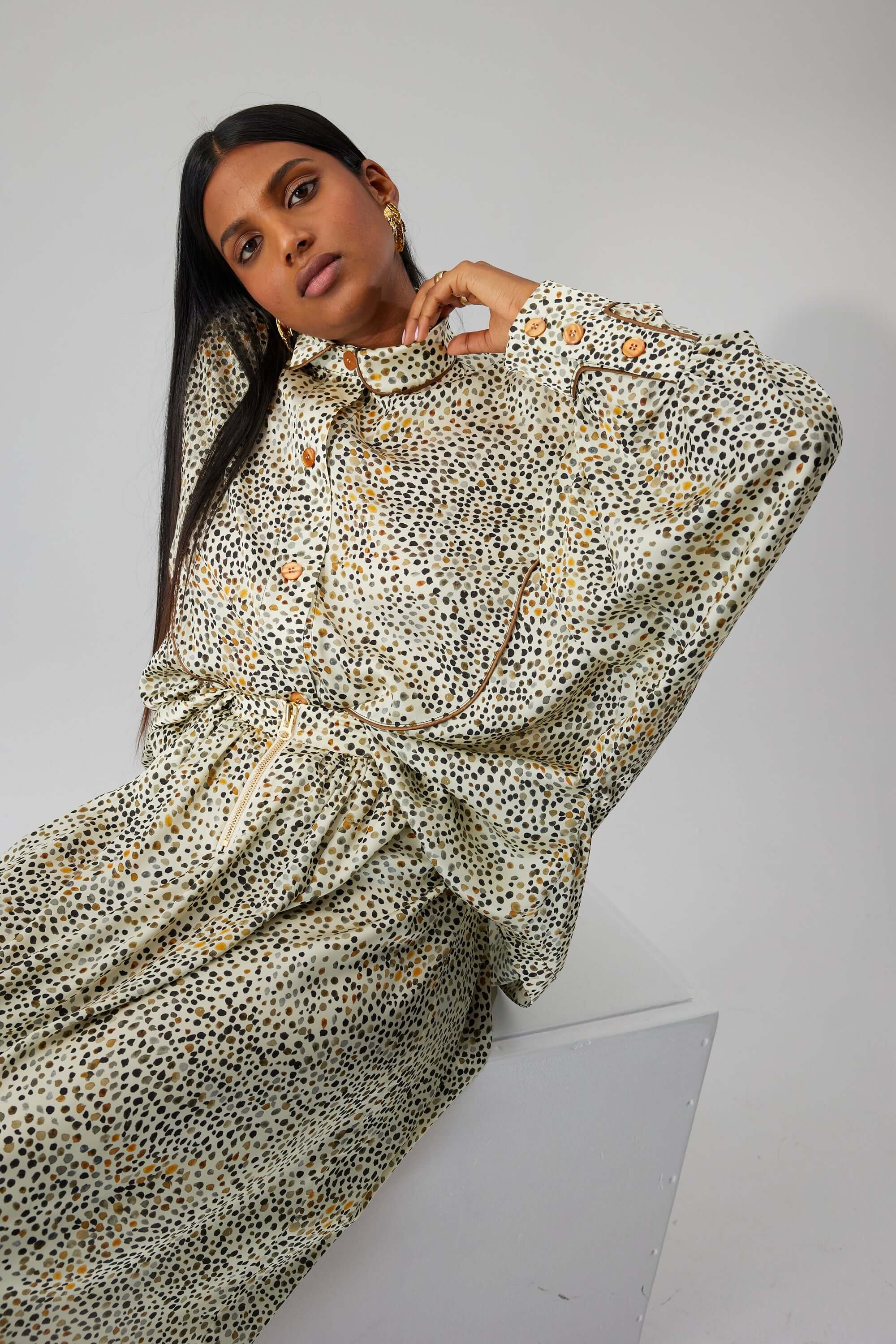 Tasman shirt in white Panther print