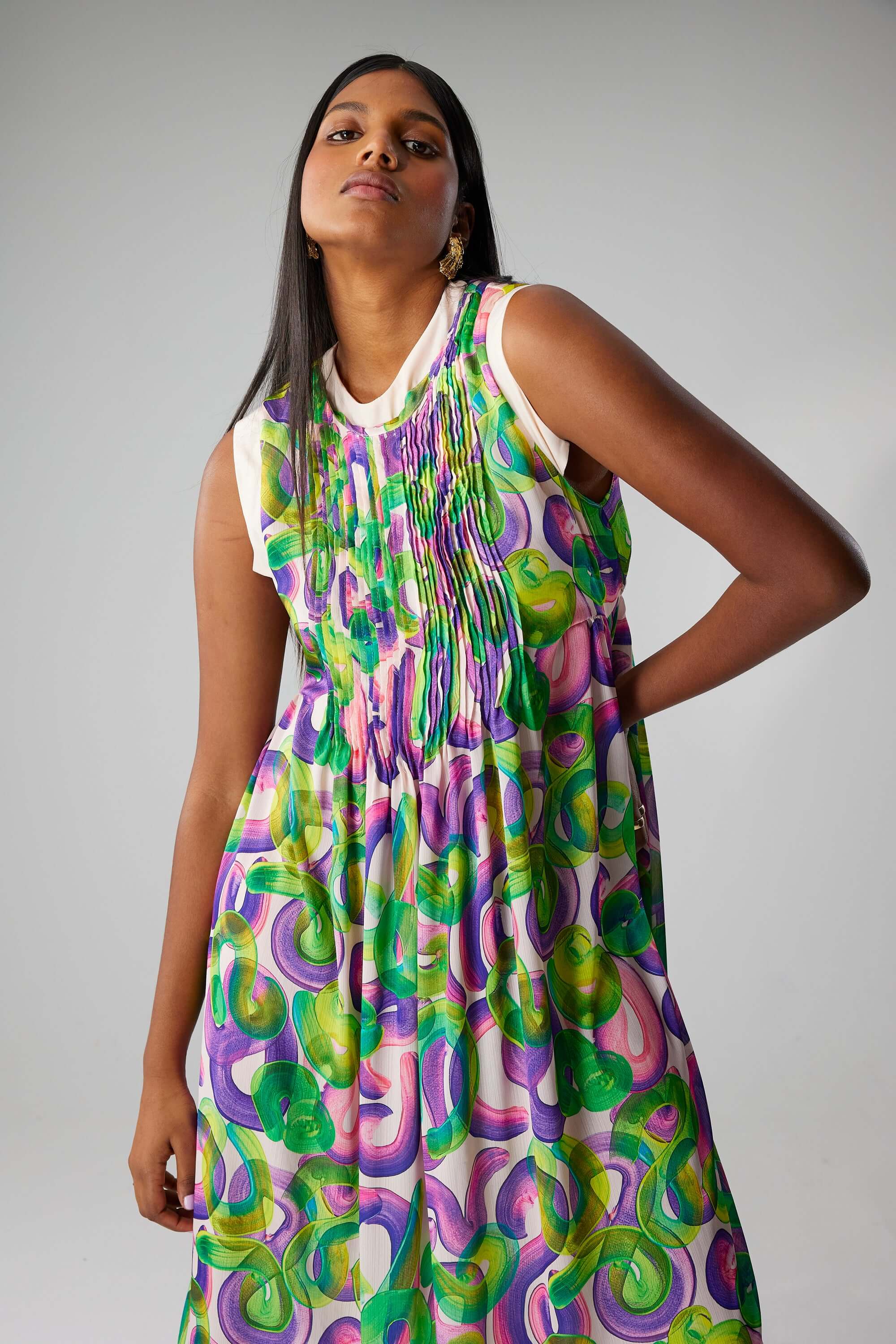 Robe Thelma en imrimé Guimauve Iode