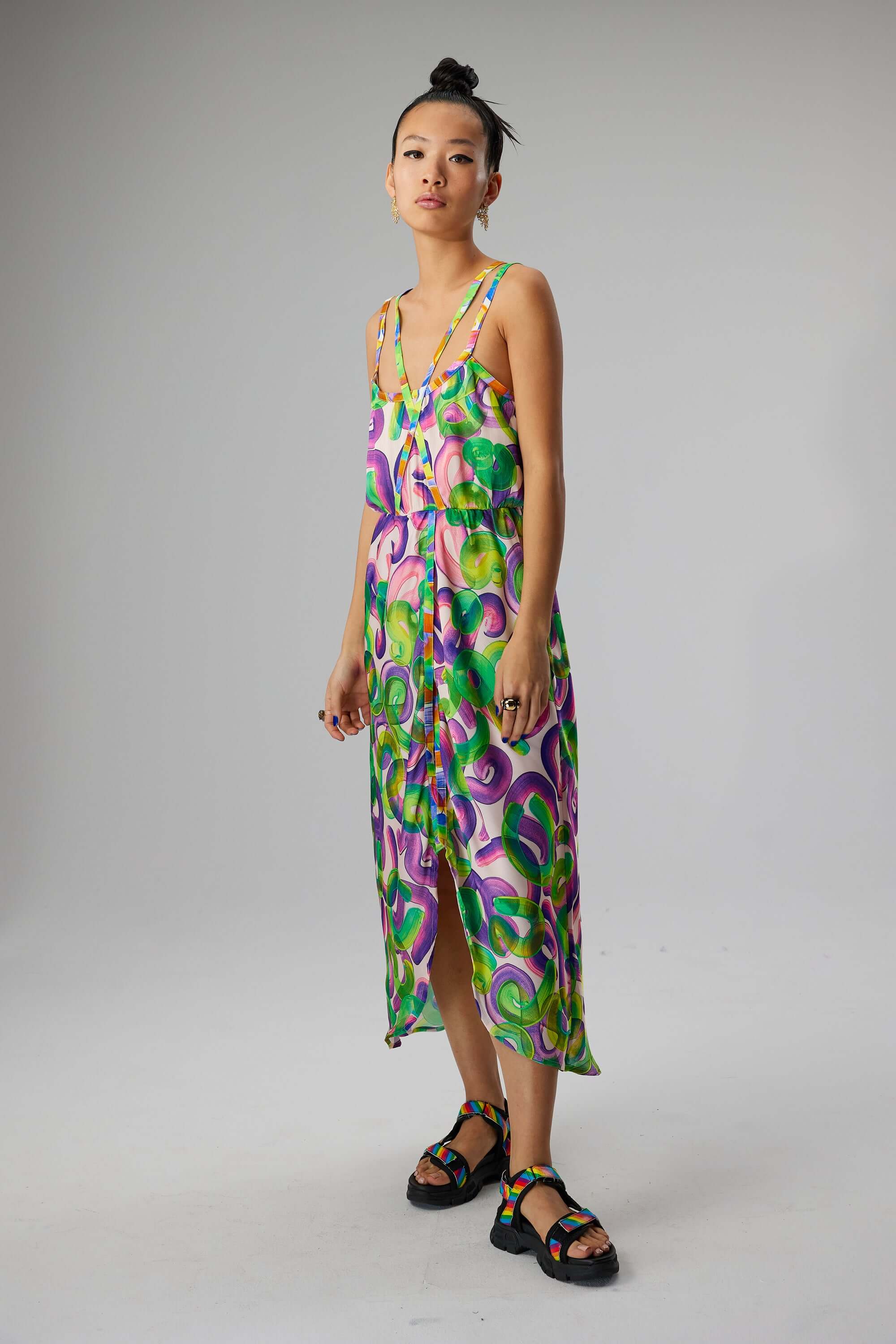 Dude dress in Iodine Marshmallow print