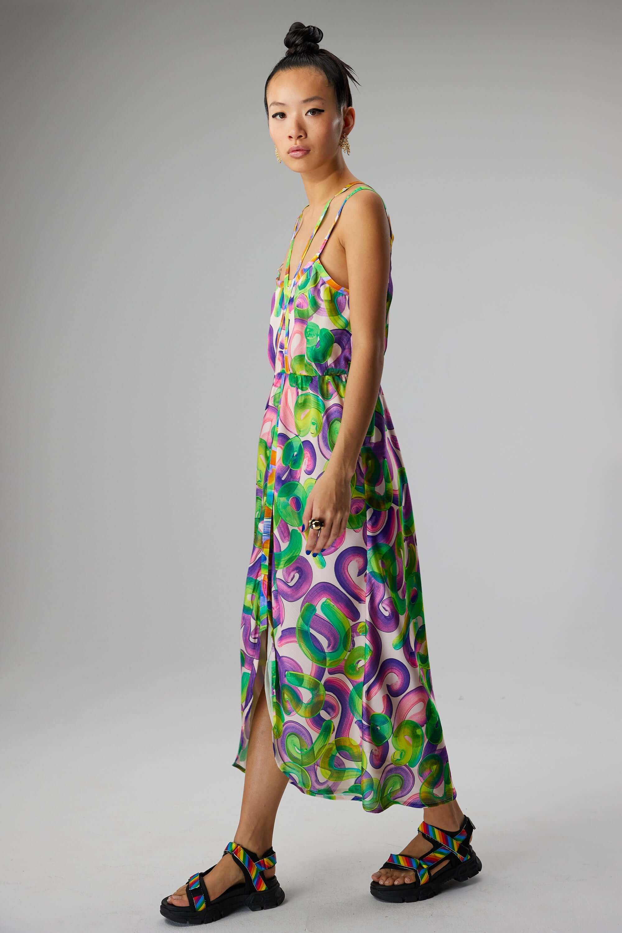 Dude dress in Iodine Marshmallow print