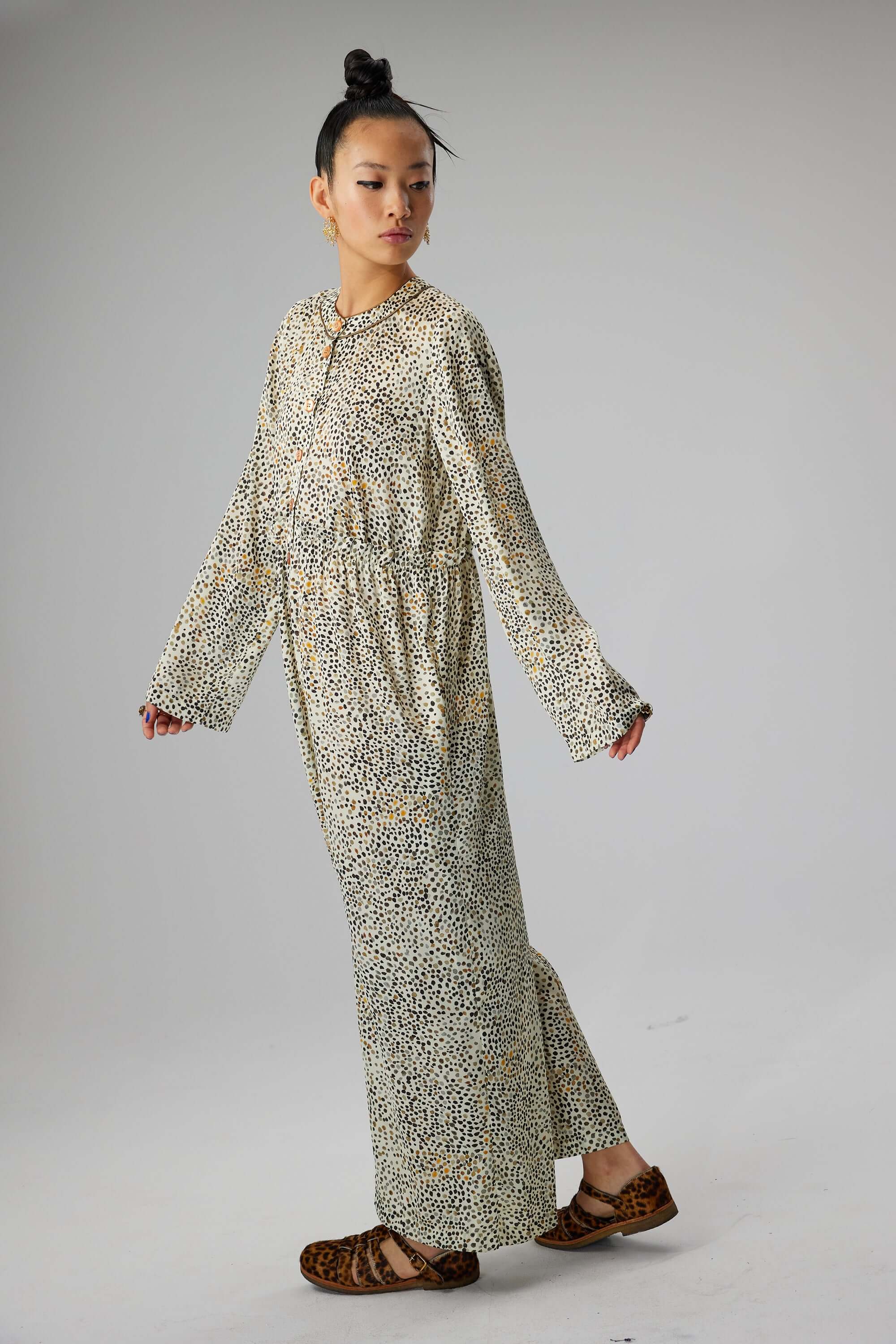 Combinaison Yoka en imprimé Panthère blanche