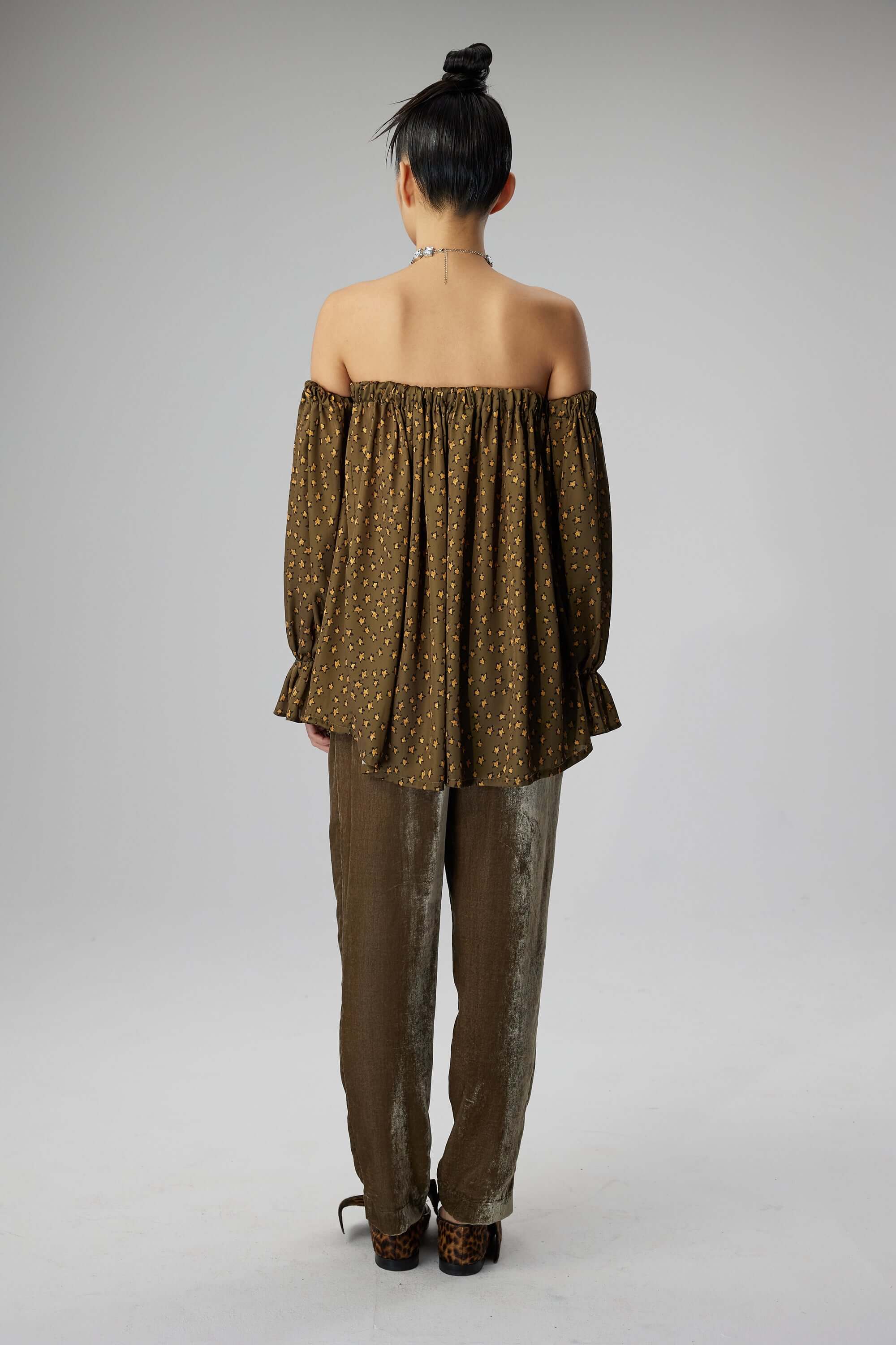 Blouse Pénélope en imprimé Messy Stars écorce