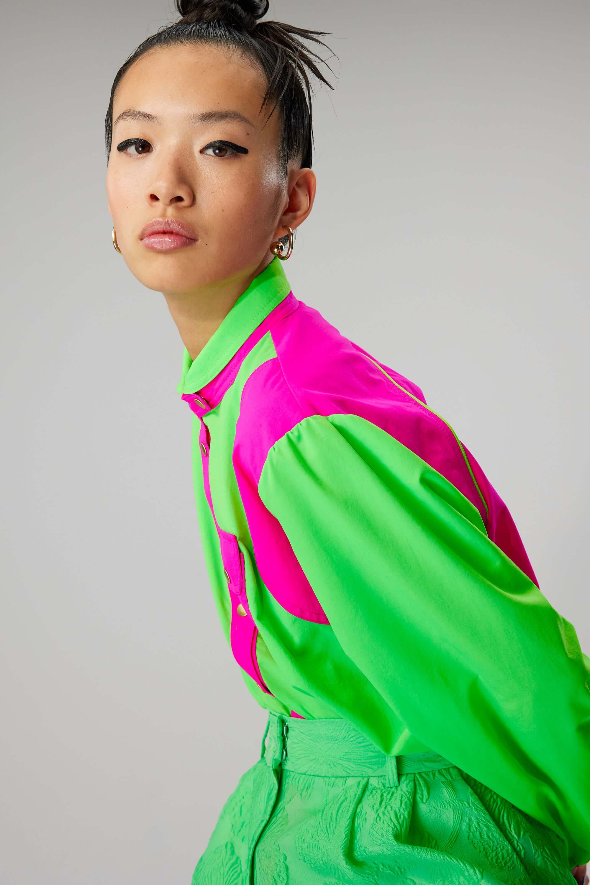 Tokyo shirt in Stabilo Palm Cherry weave