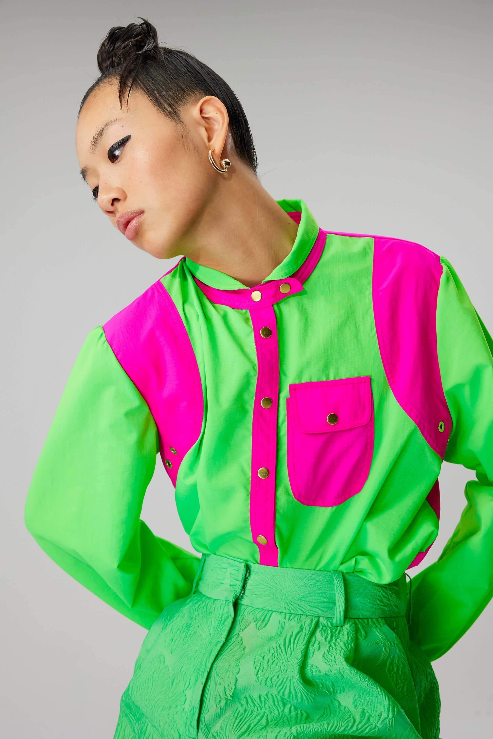 Tokyo shirt in Stabilo Palm Cherry weave