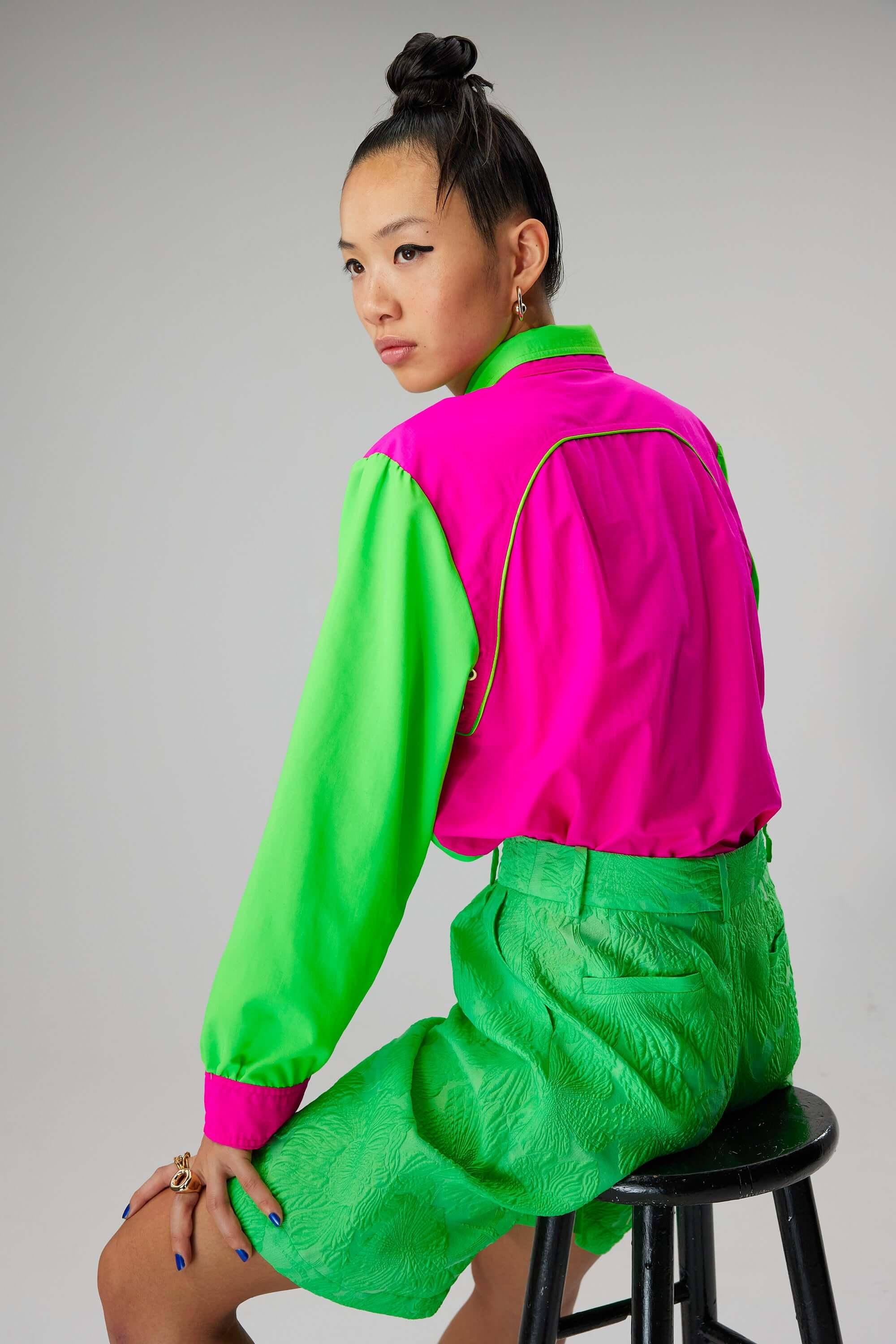 Tokyo shirt in Stabilo Palm Cherry weave