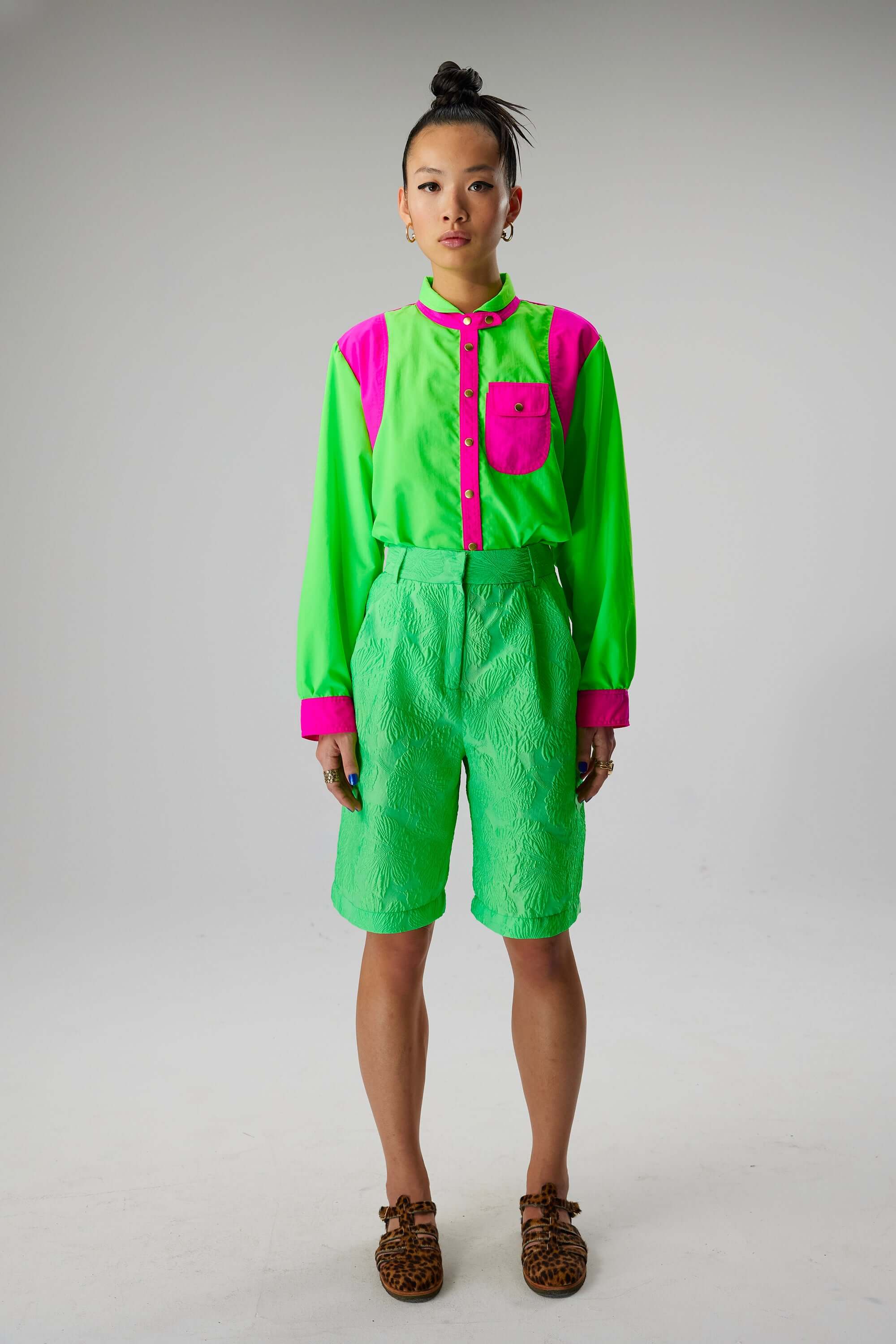 Tokyo shirt in Stabilo Palm Cherry weave